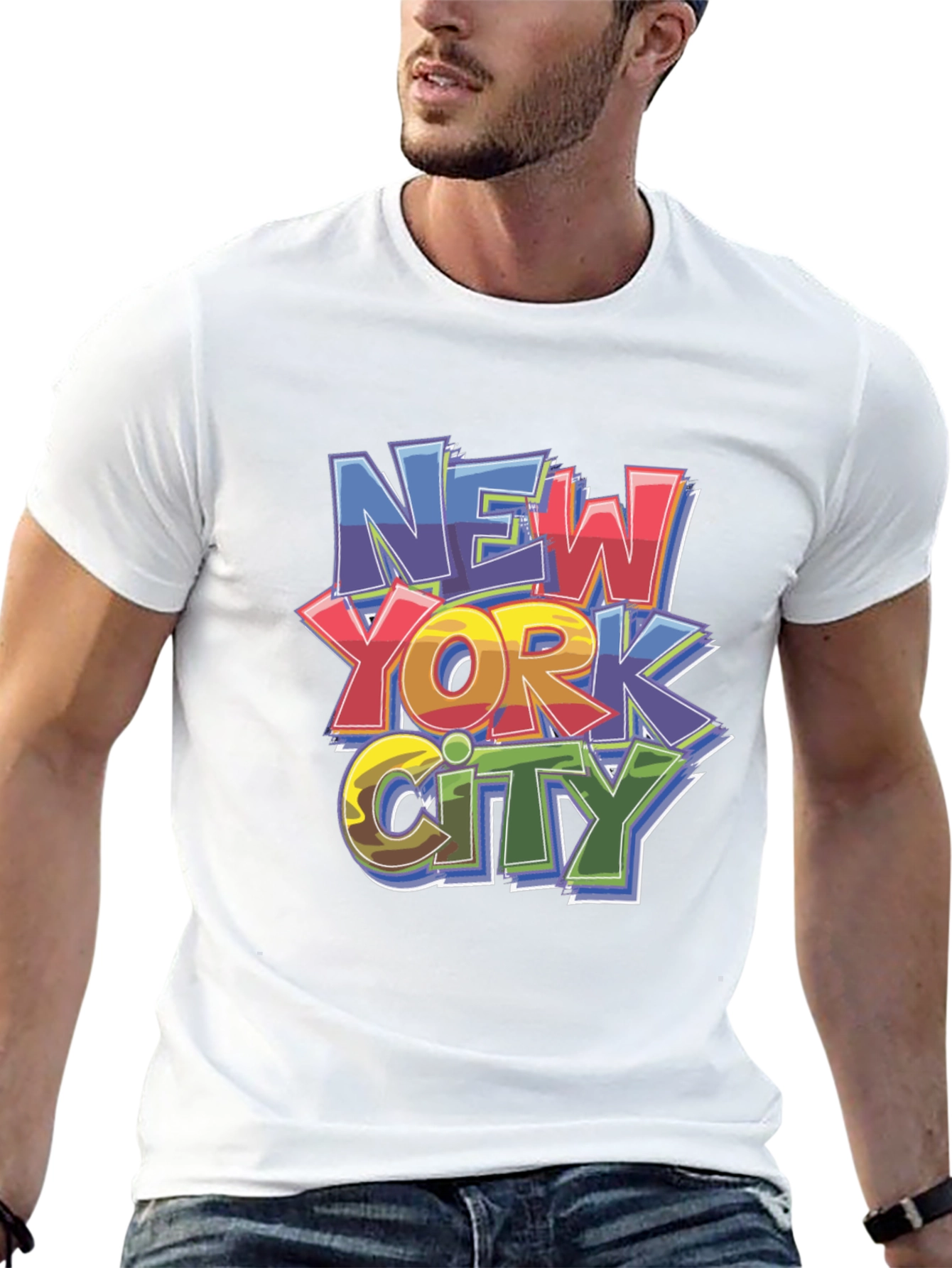 New York City Graphic Print Black T-Shirt