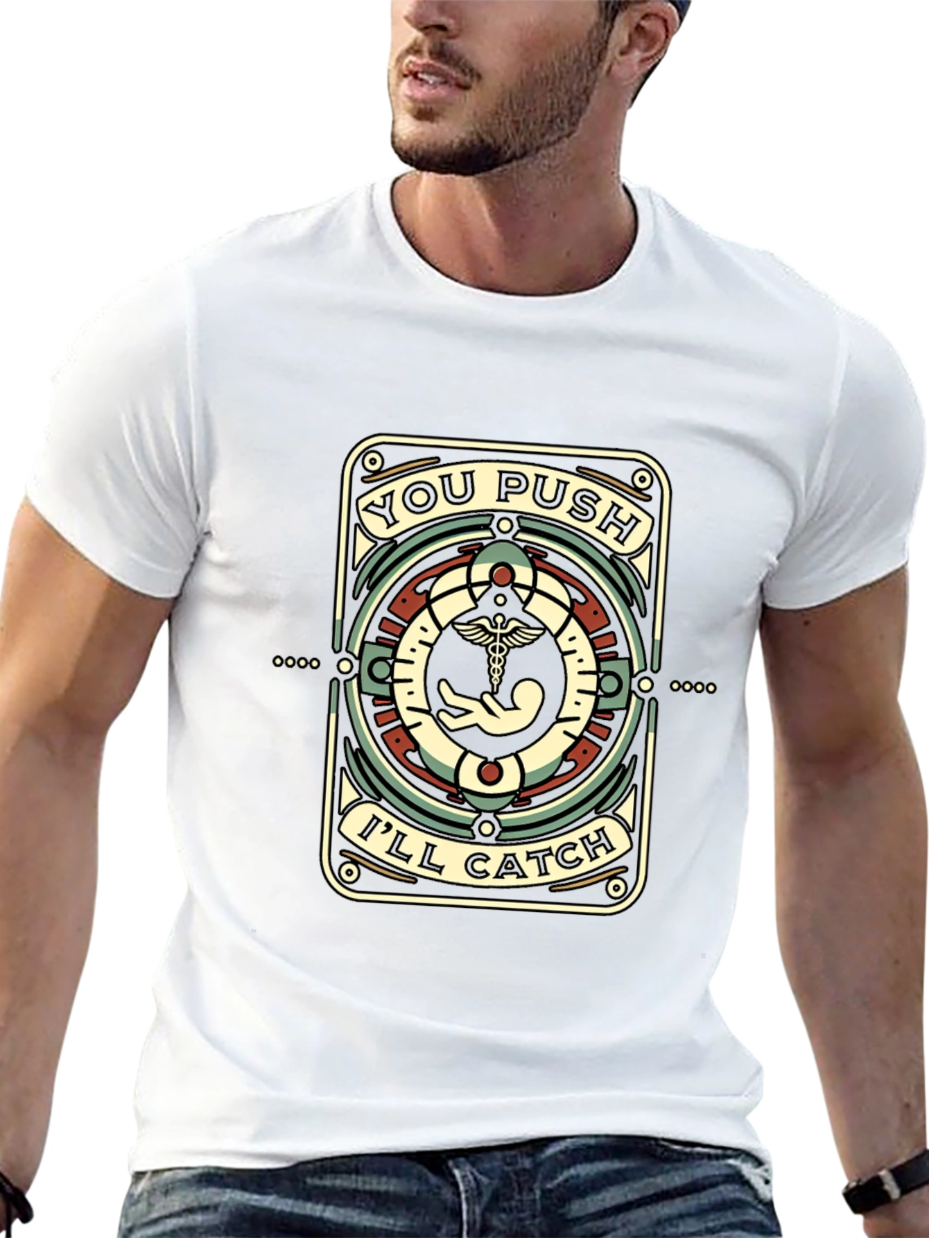 You Push Ill Catch Black T-Shirt
