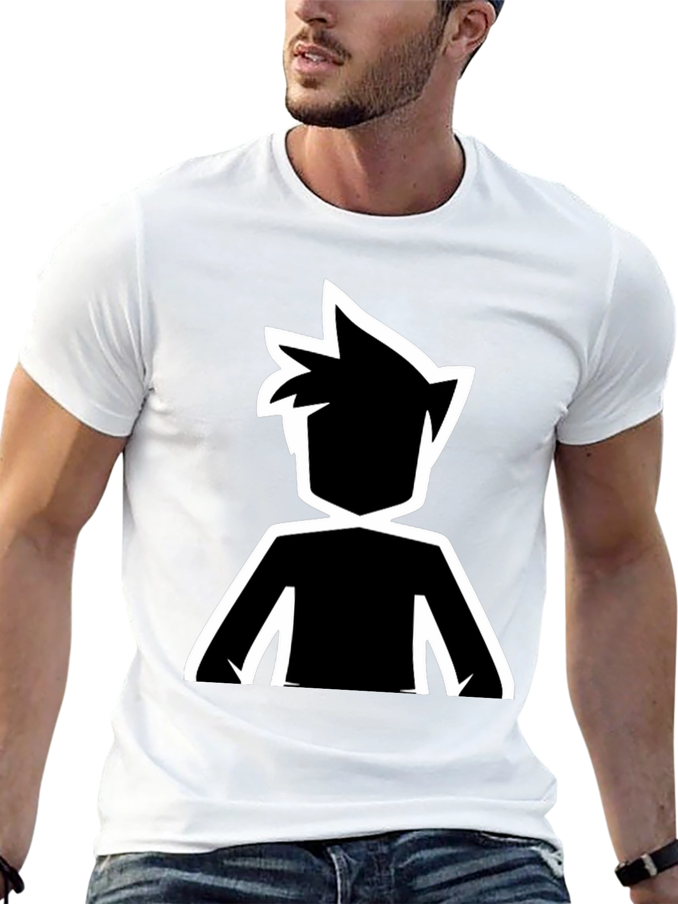 Stylized Silhouette Graphic Tee - Black
