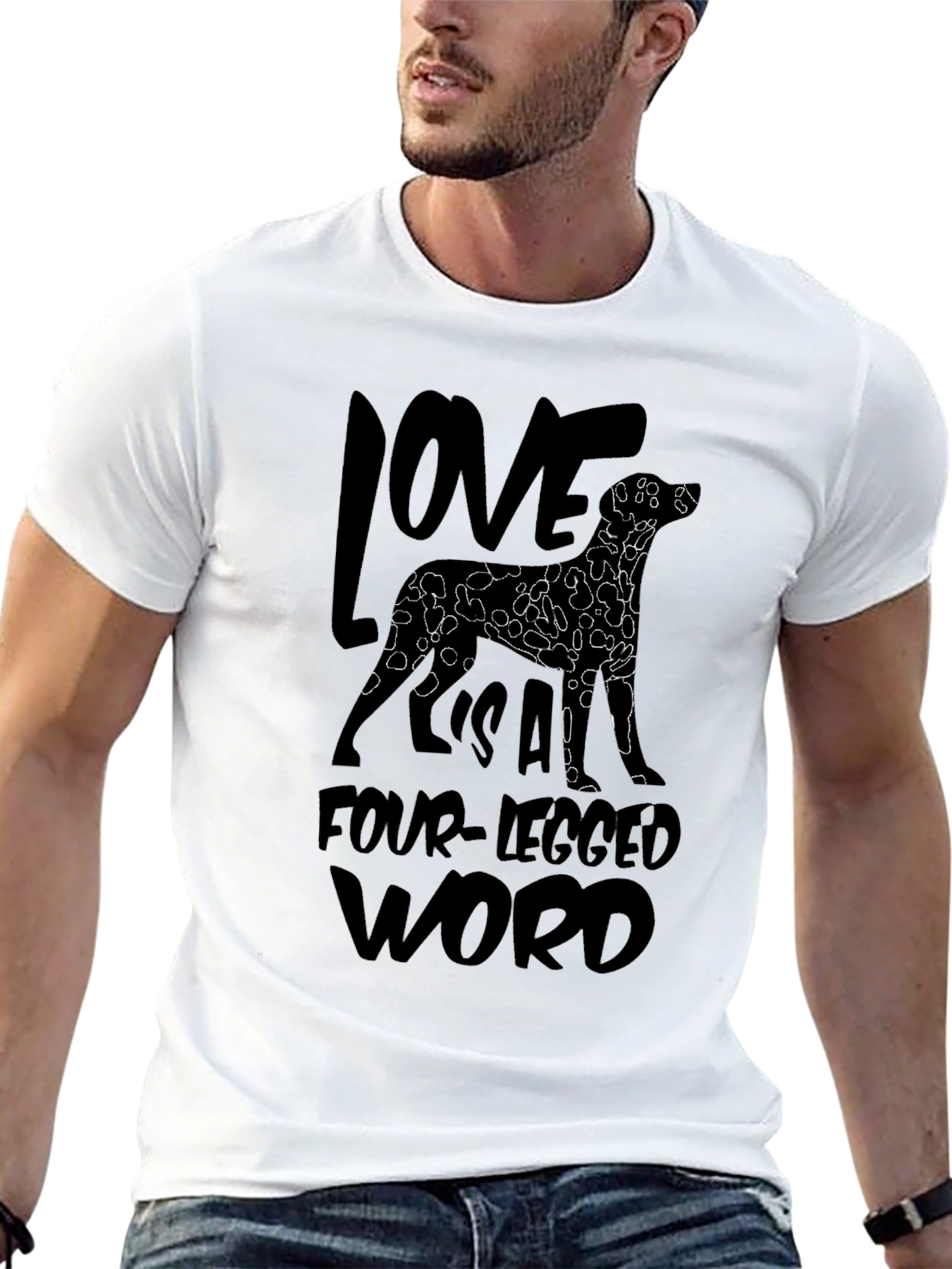 Love Is A Four-Legged Word Black T-Shirt
