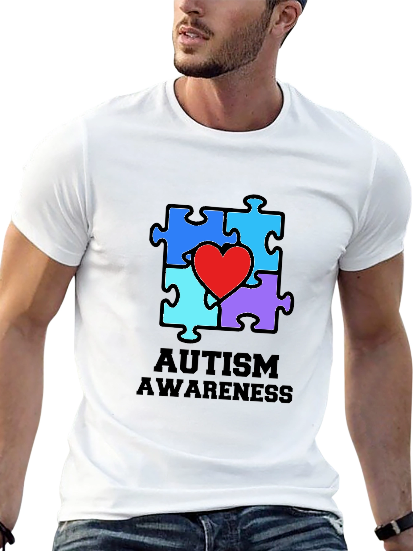 Autism Awareness Puzzle Heart Graphic Tee