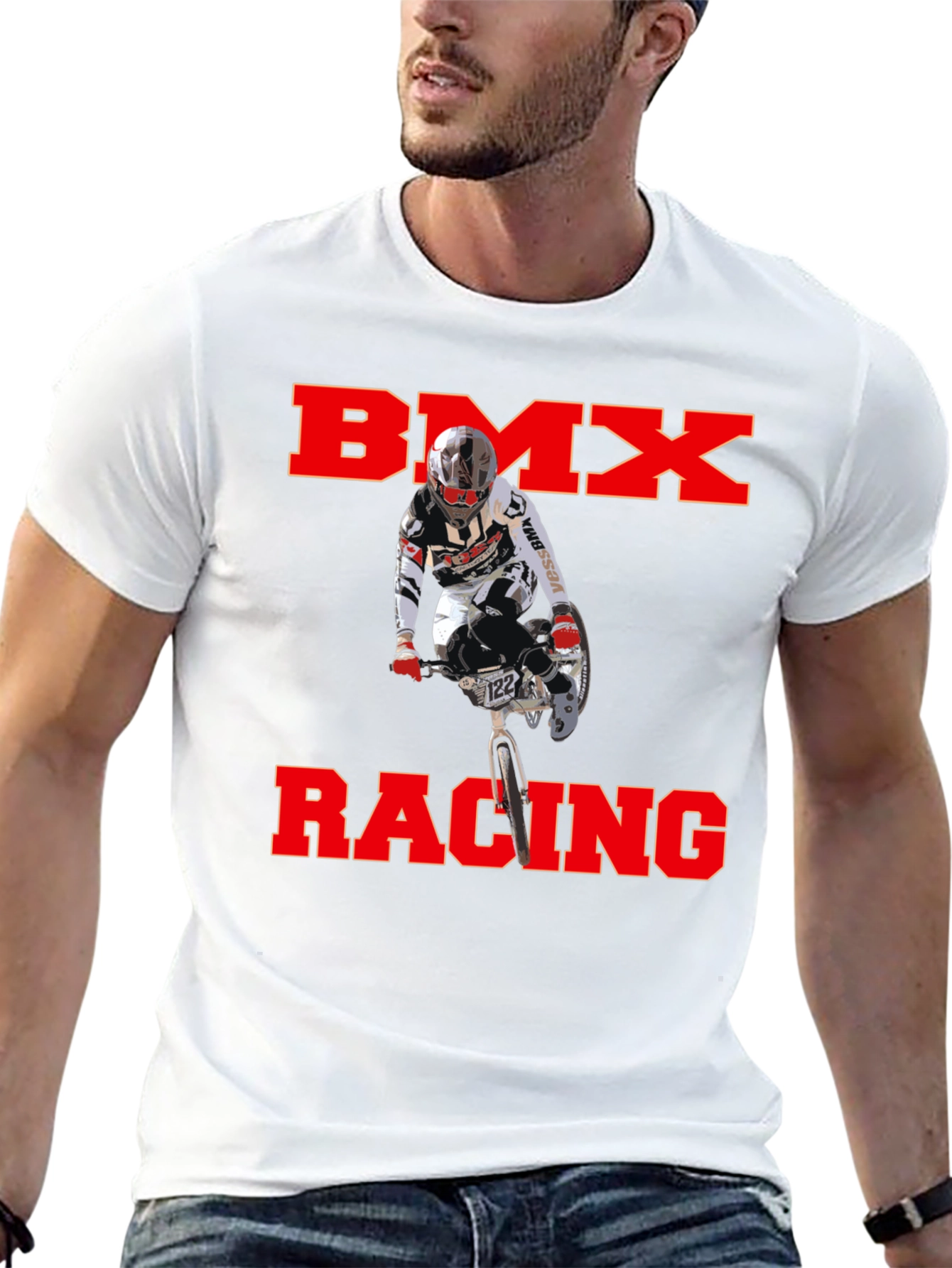 BMX Racing Graphic T-Shirt - Black