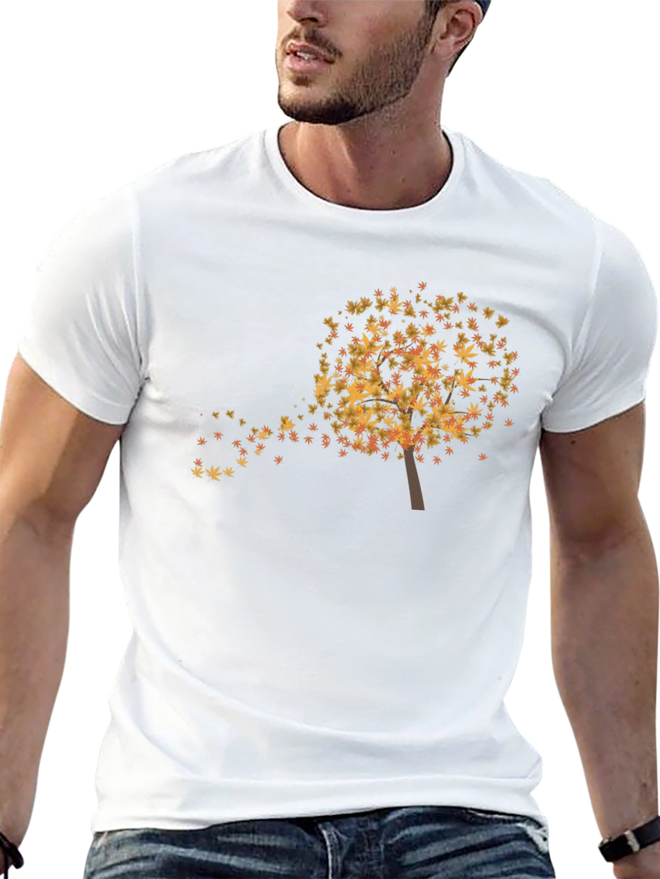 Fall Leaves Tree Graphic T-Shirt - Soft & Stylish