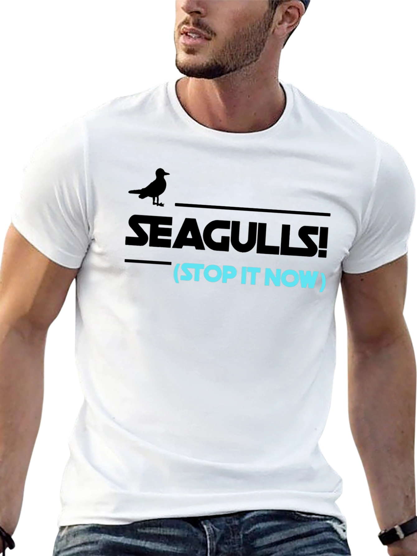 Seagulls Stop It Now Funny Graphic Tee