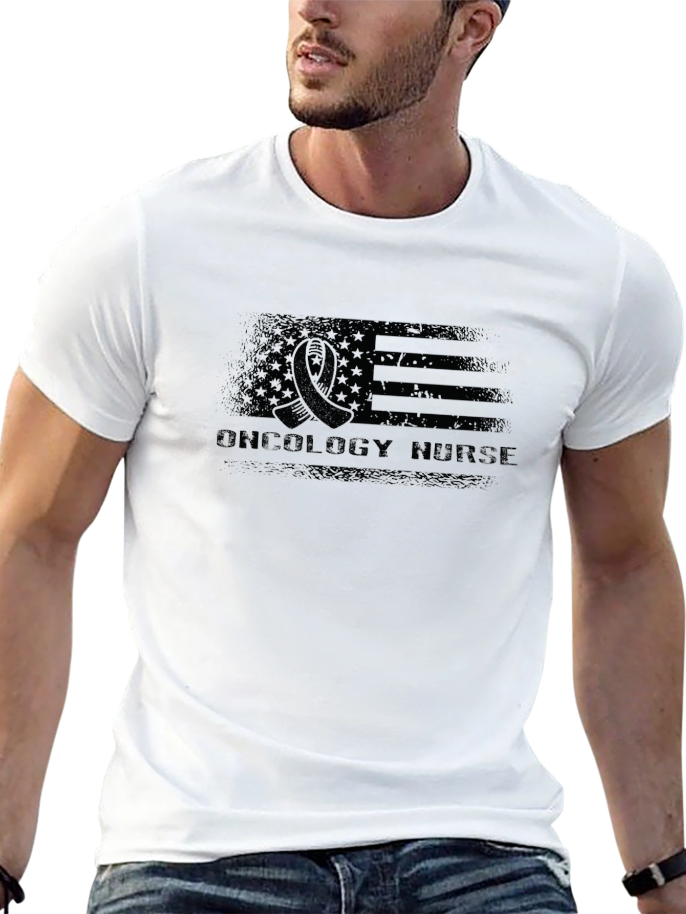 Oncology Nurse American Flag T-Shirt