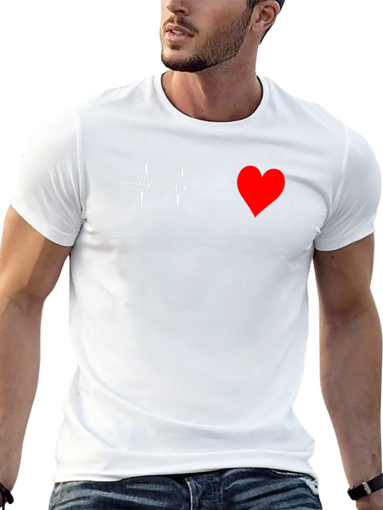 Heartbeat Graphic Tee - Modern Black T-Shirt