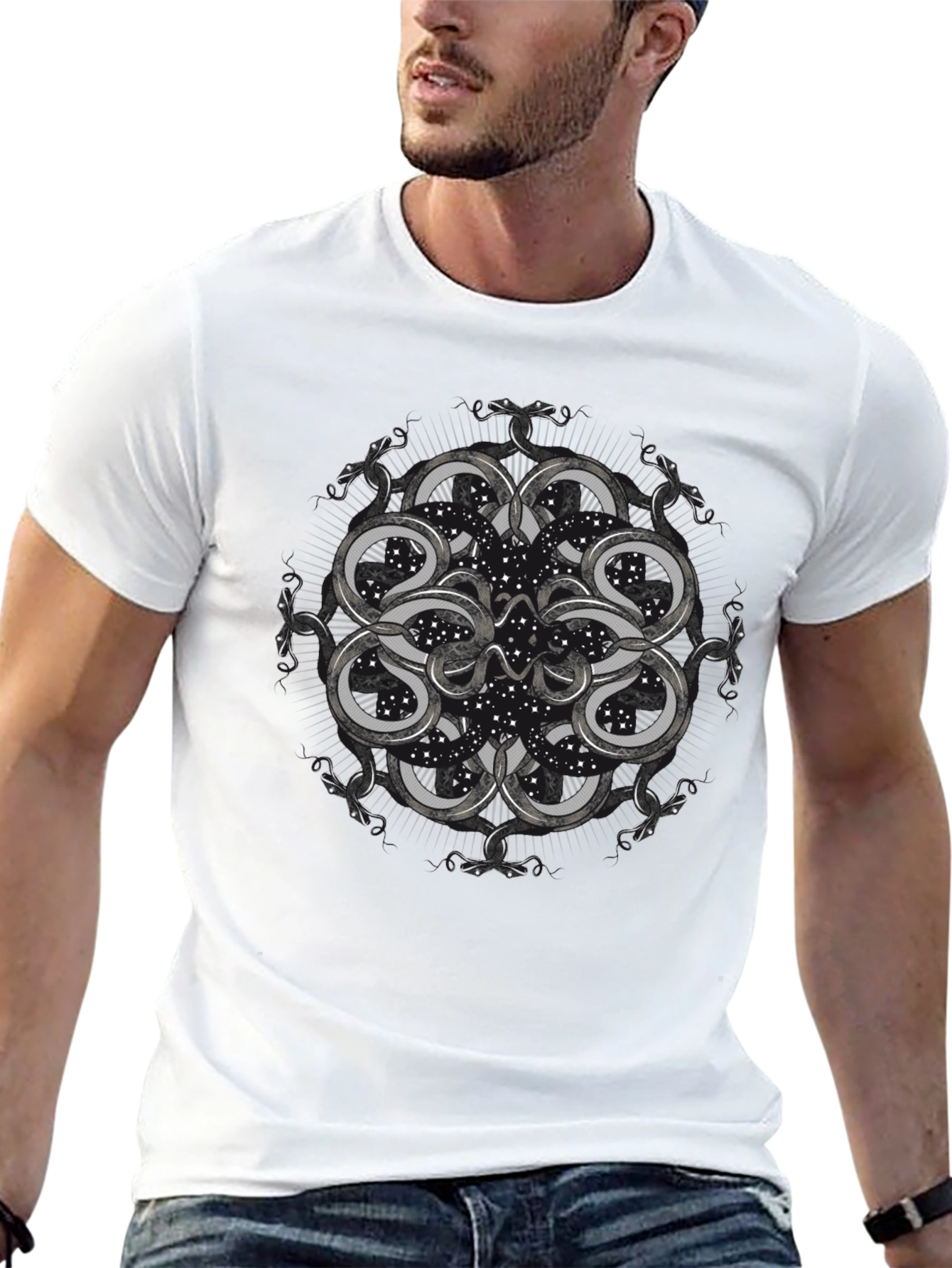 Snakes Constellation Black T-Shirt