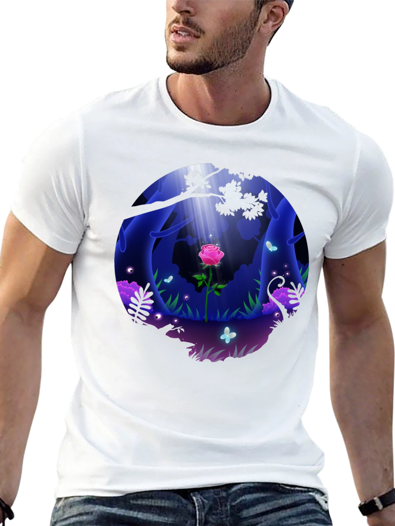 Mystic Forest Rose Graphic T-Shirt