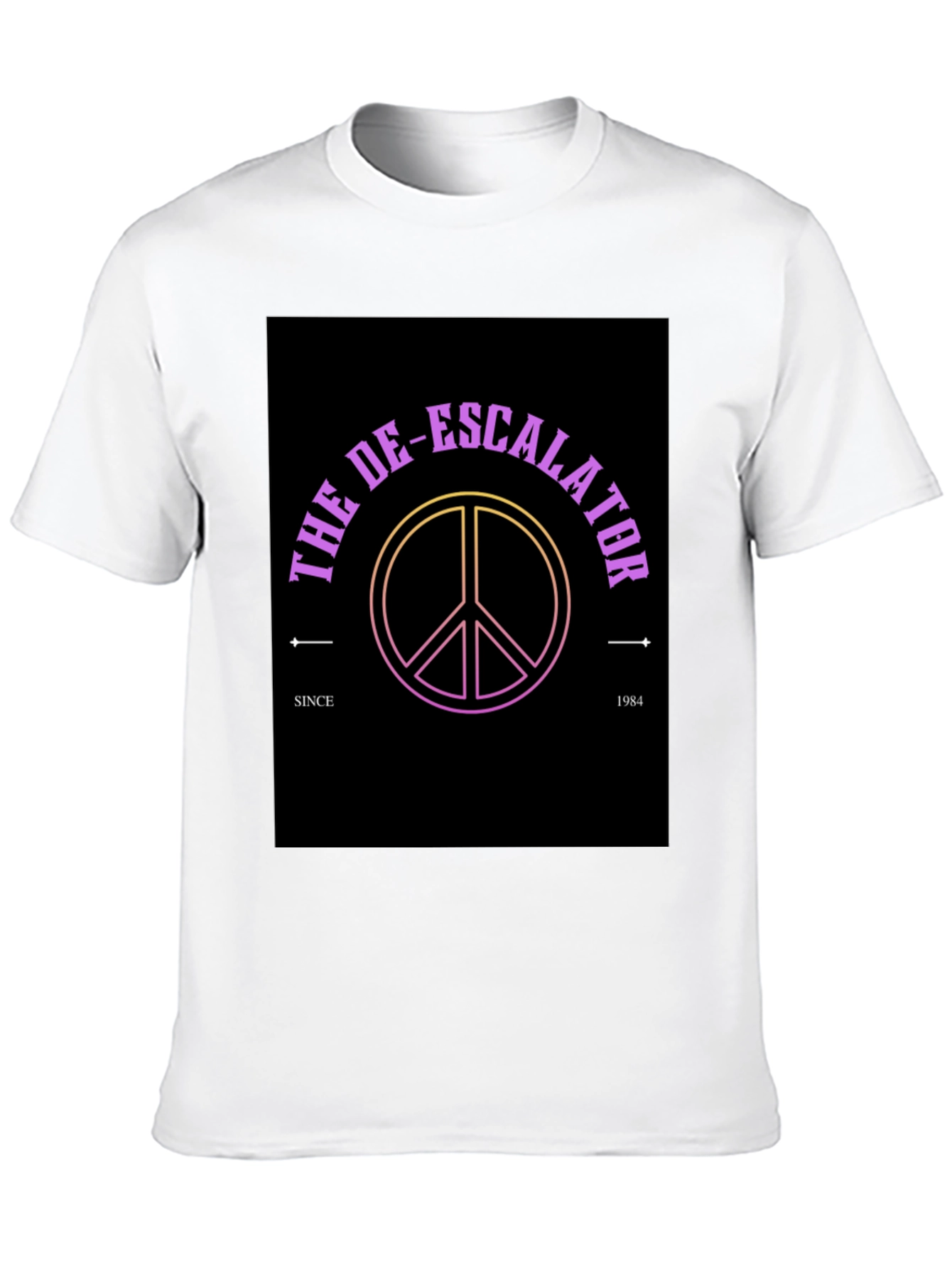 The De-Escalator Peace Sign Black T-Shirt