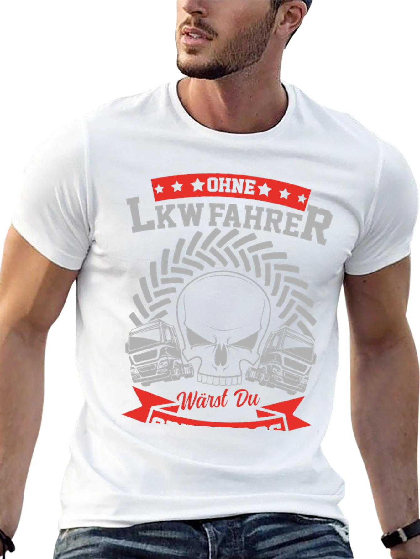 LKW Fahrer Skull Graphic T-Shirt