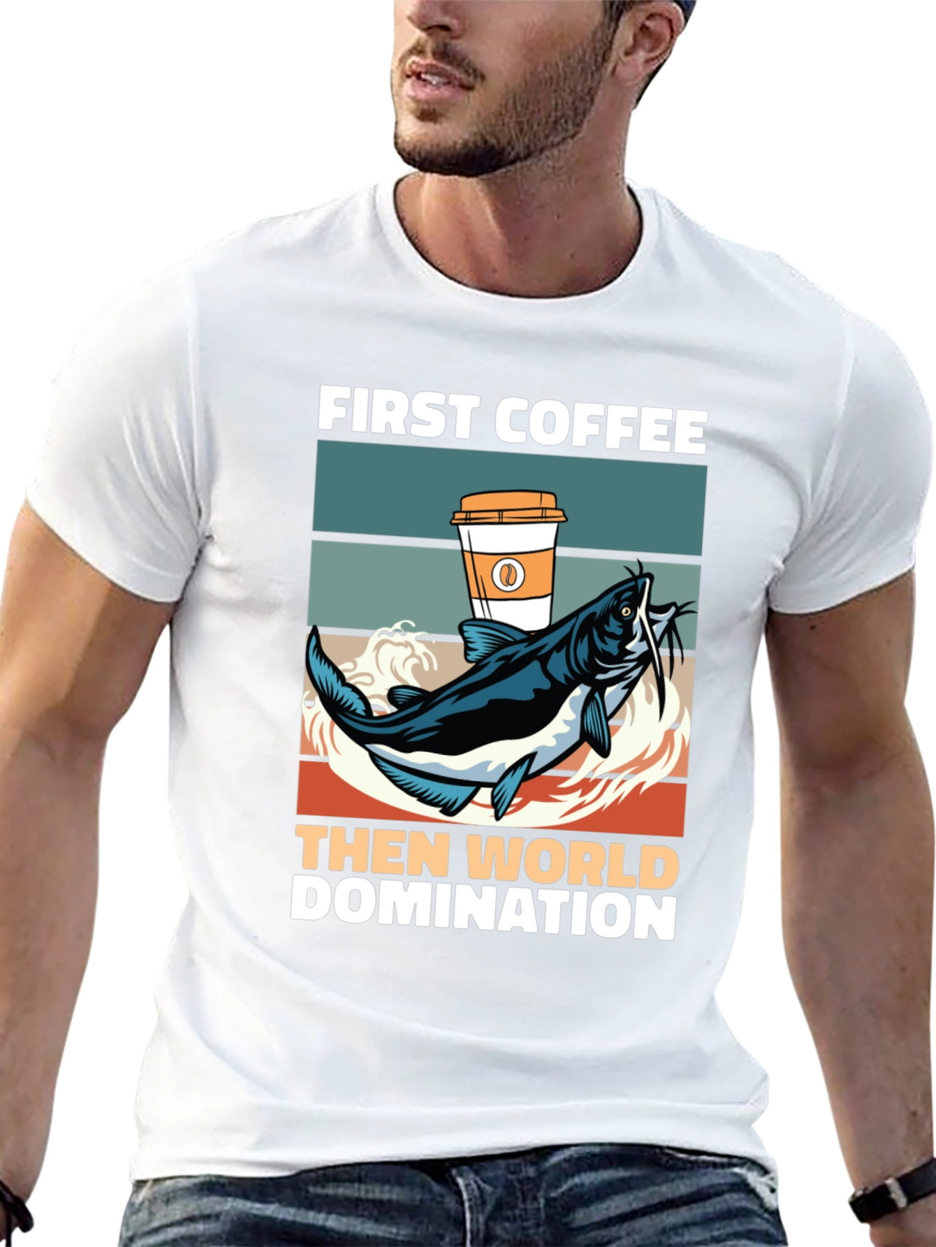 Funny Coffee and Fishing T-Shirt