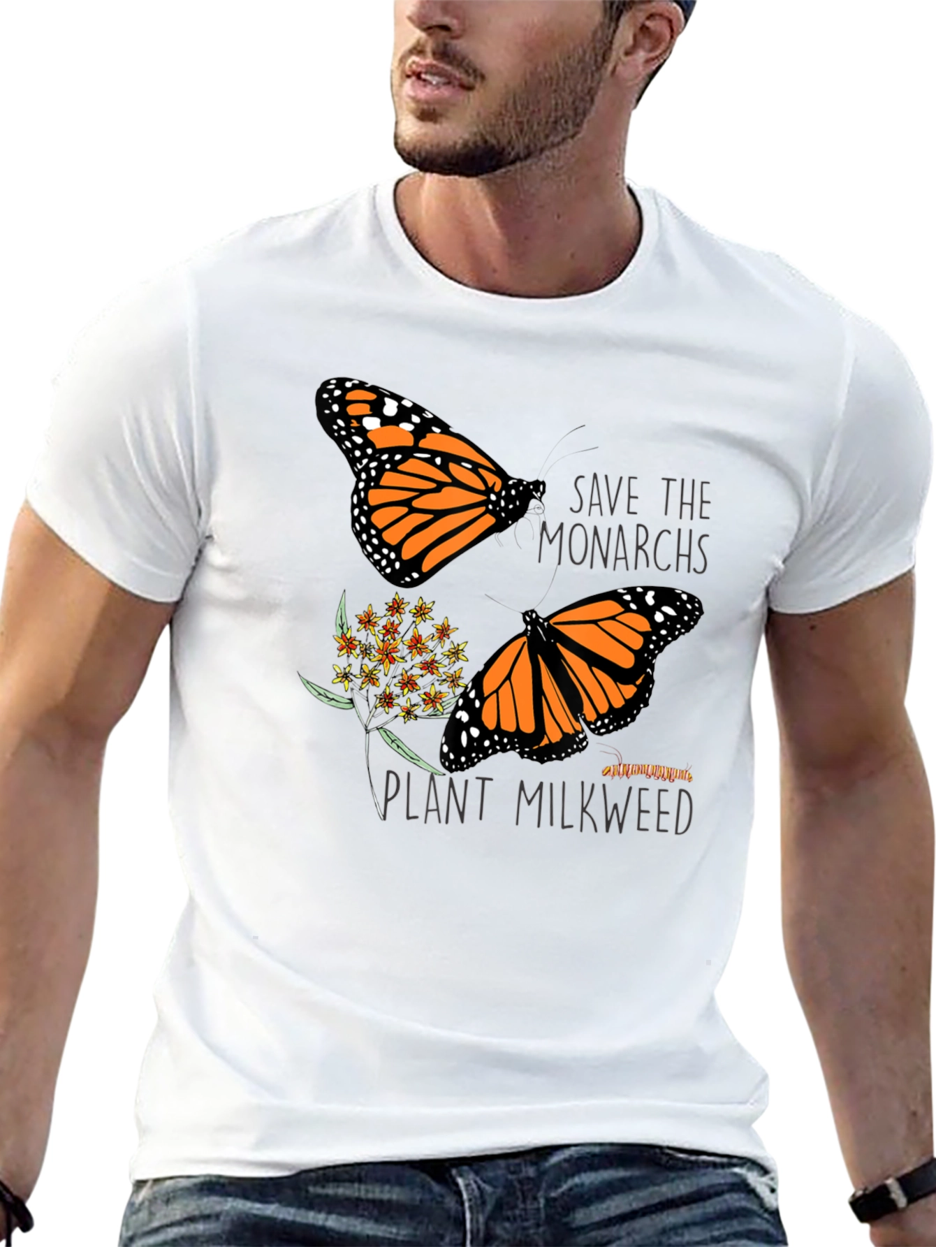 Save the Monarchs Black Graphic T-Shirt