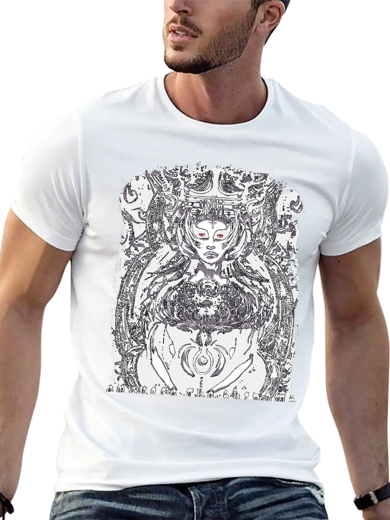 Black Graphic Tee - Queen of Tech Print