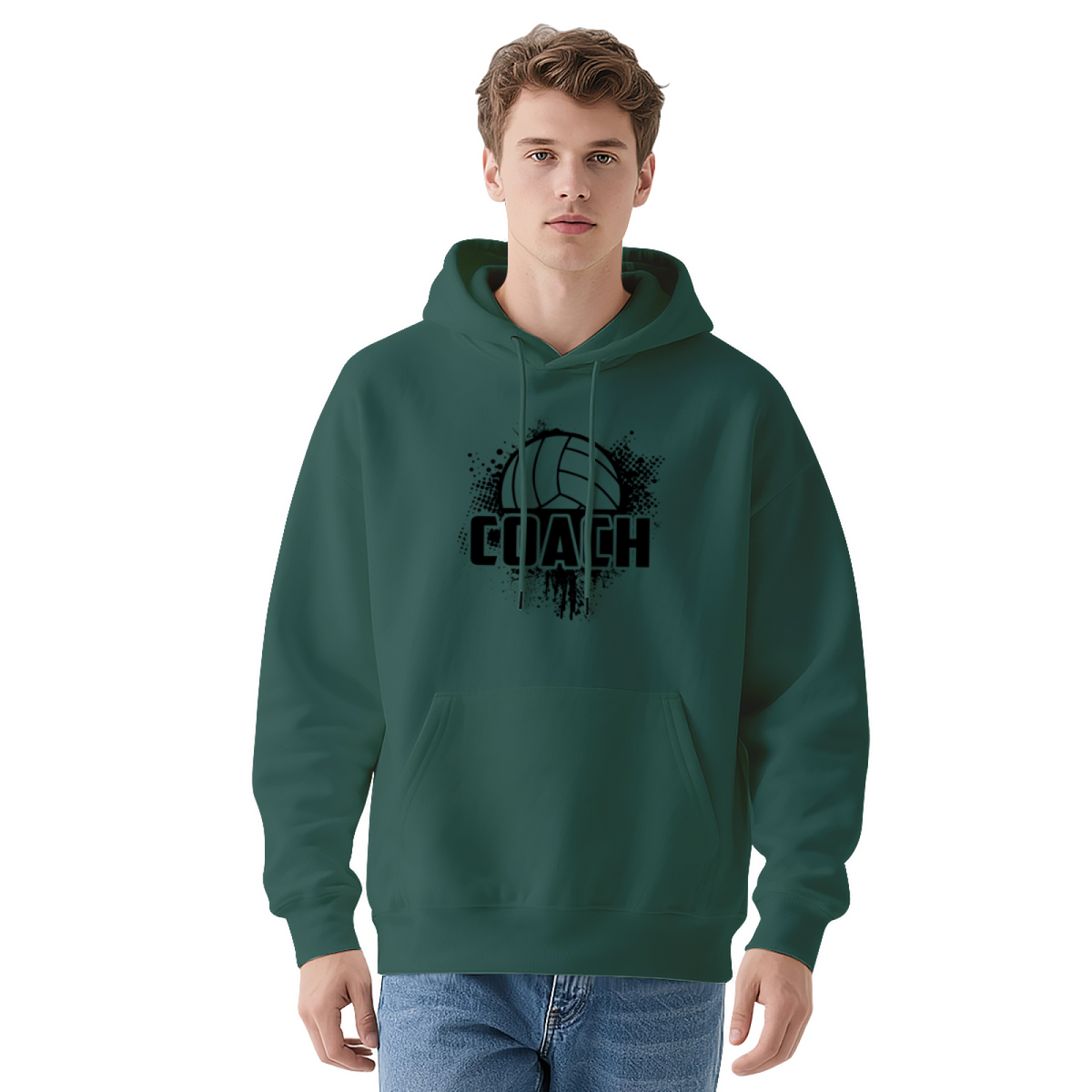 Volleyball Coach Grunge Splatter Graphic Hoodie