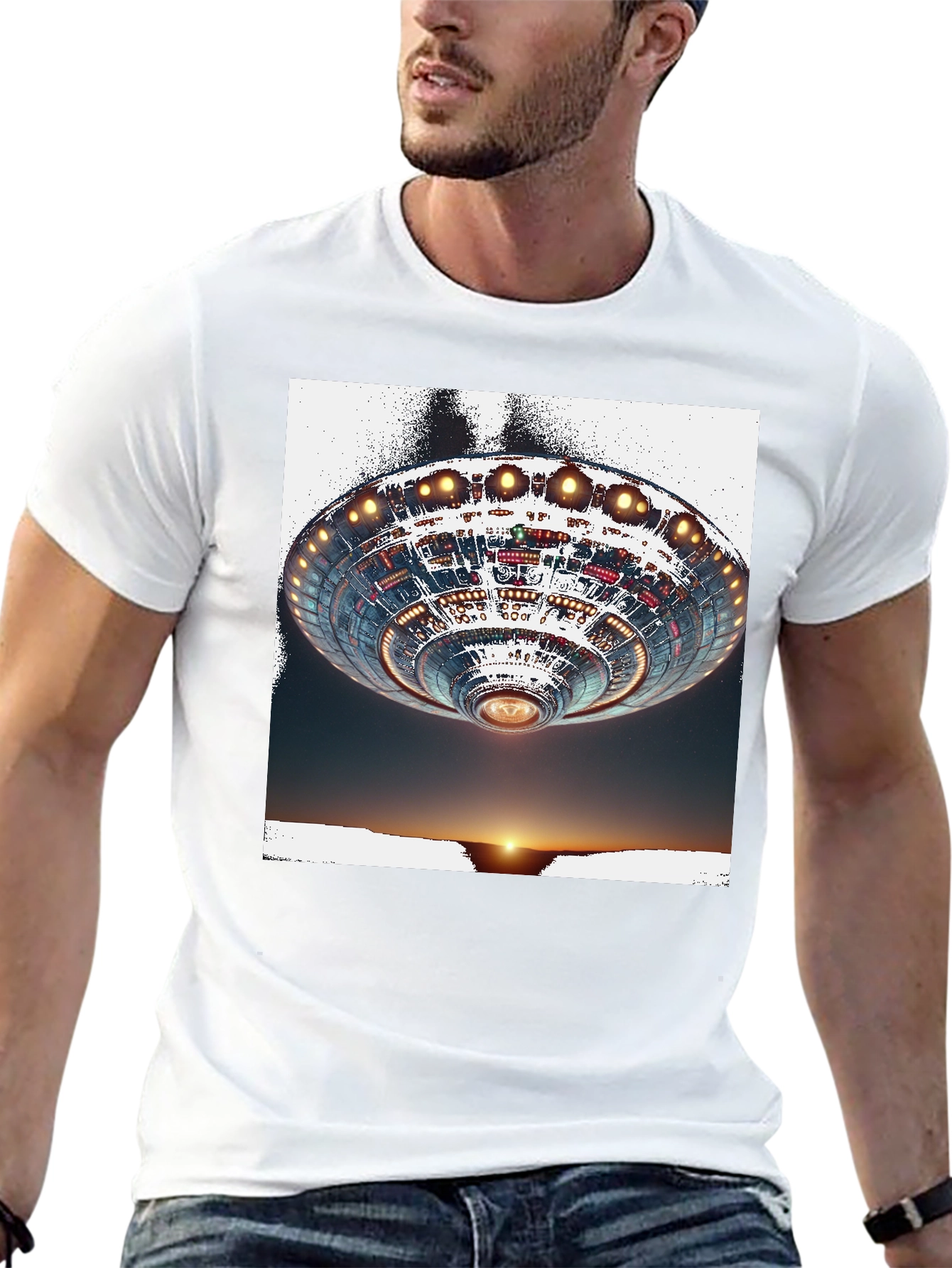 UFO Sunset Graphic Tee