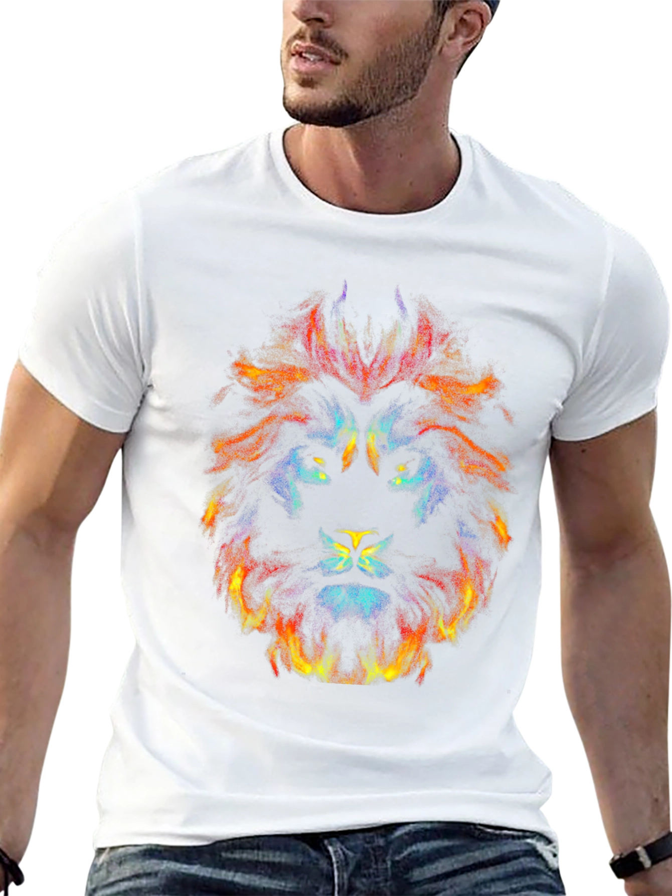 Abstract Lion Graphic Tee - Bold Statement Shirt