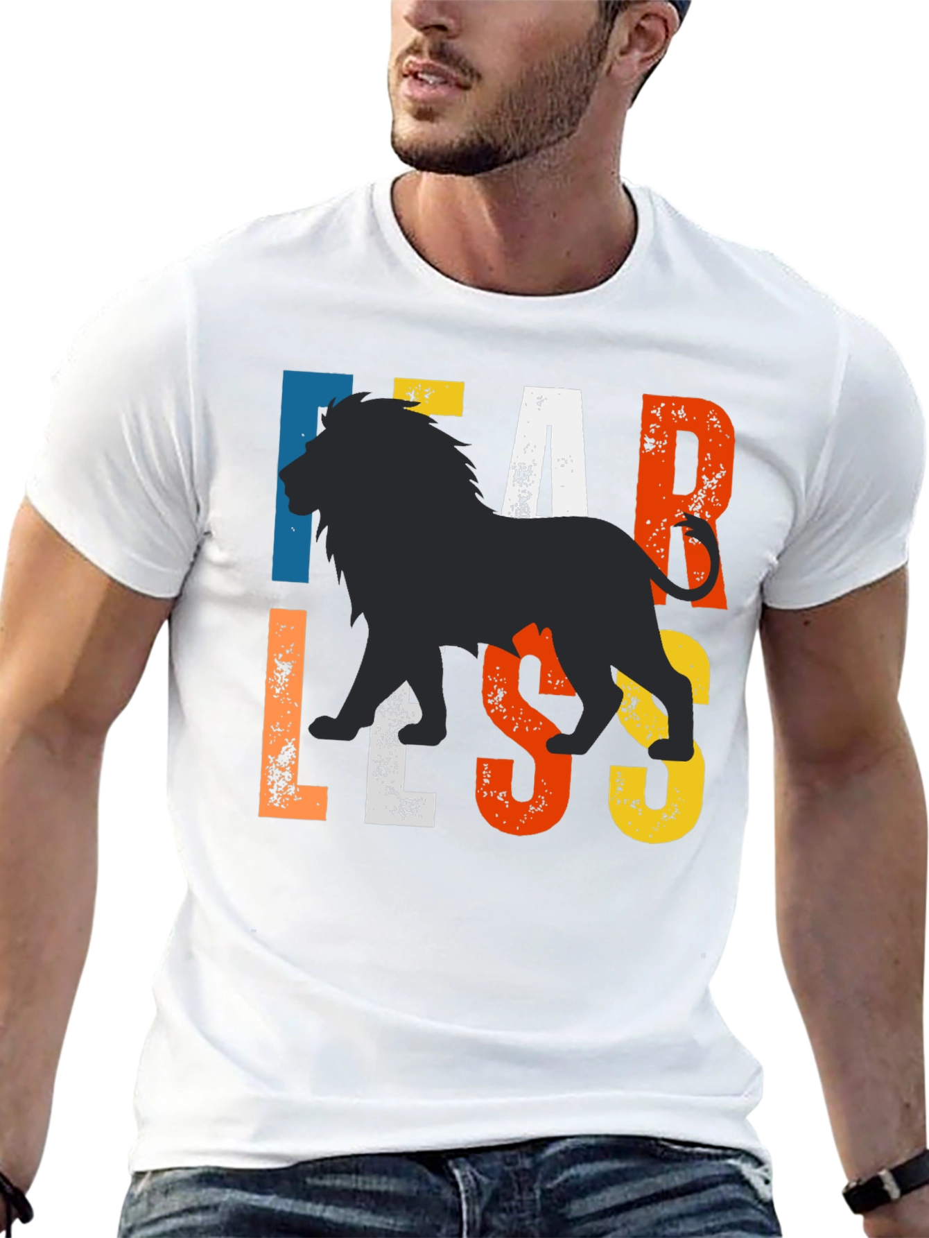 Fearless Lion Graphic Tee - Mens Black T-Shirt