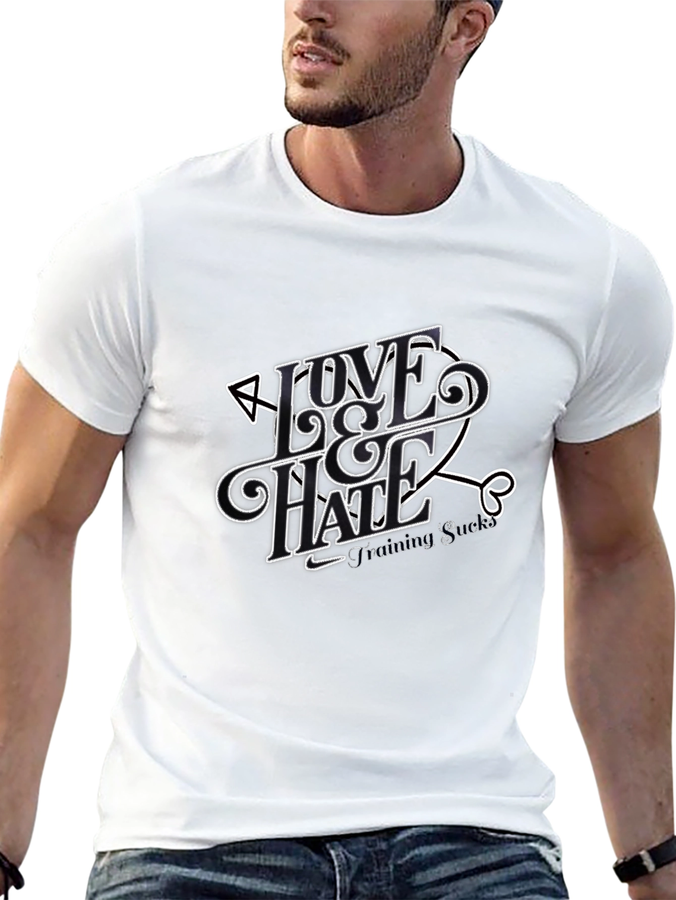 Love & Hate Graphic T-Shirt - Black Casual Tee
