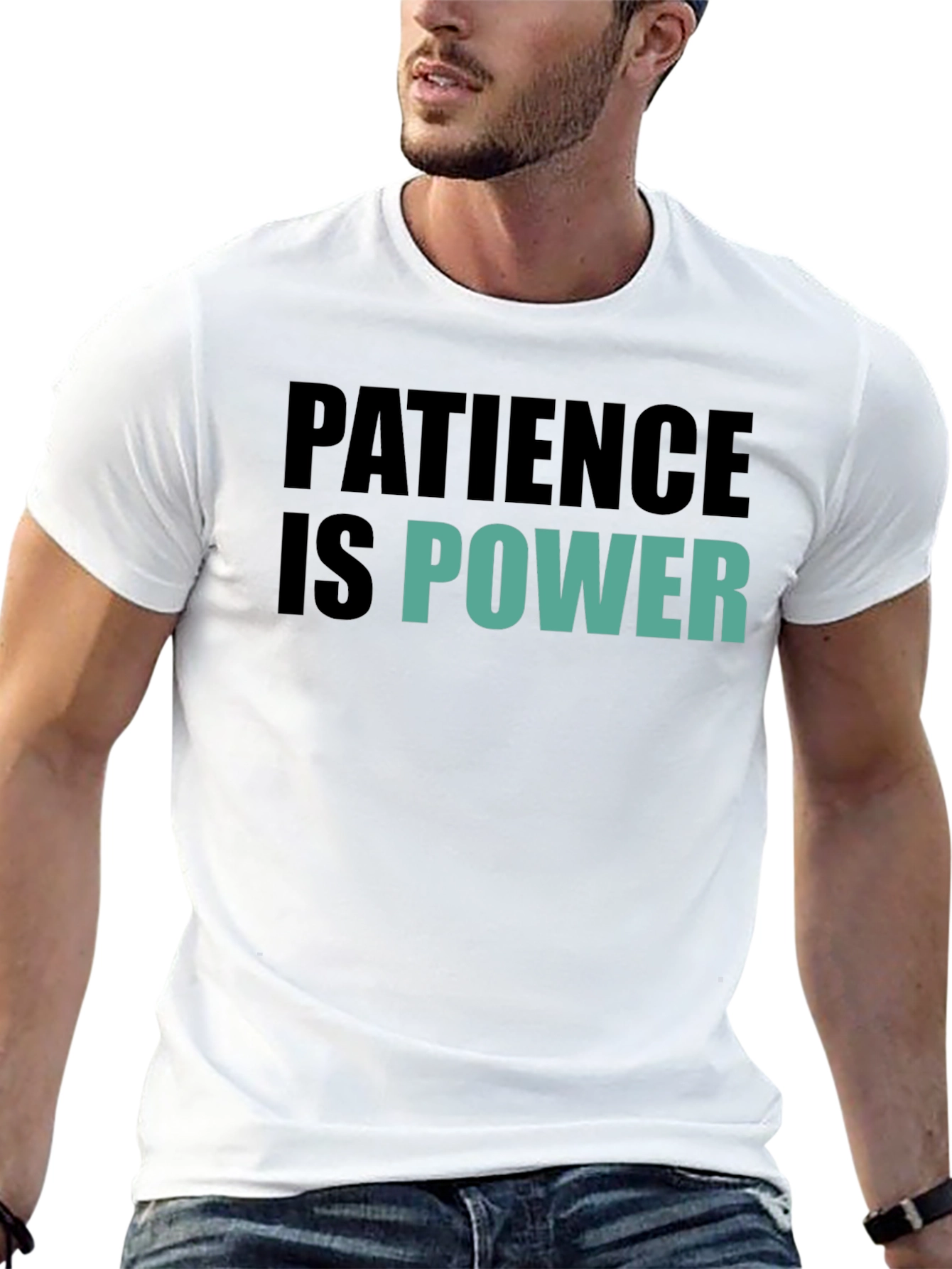 Patience is Power Graphic Tee - Motivational Black T-Shirt