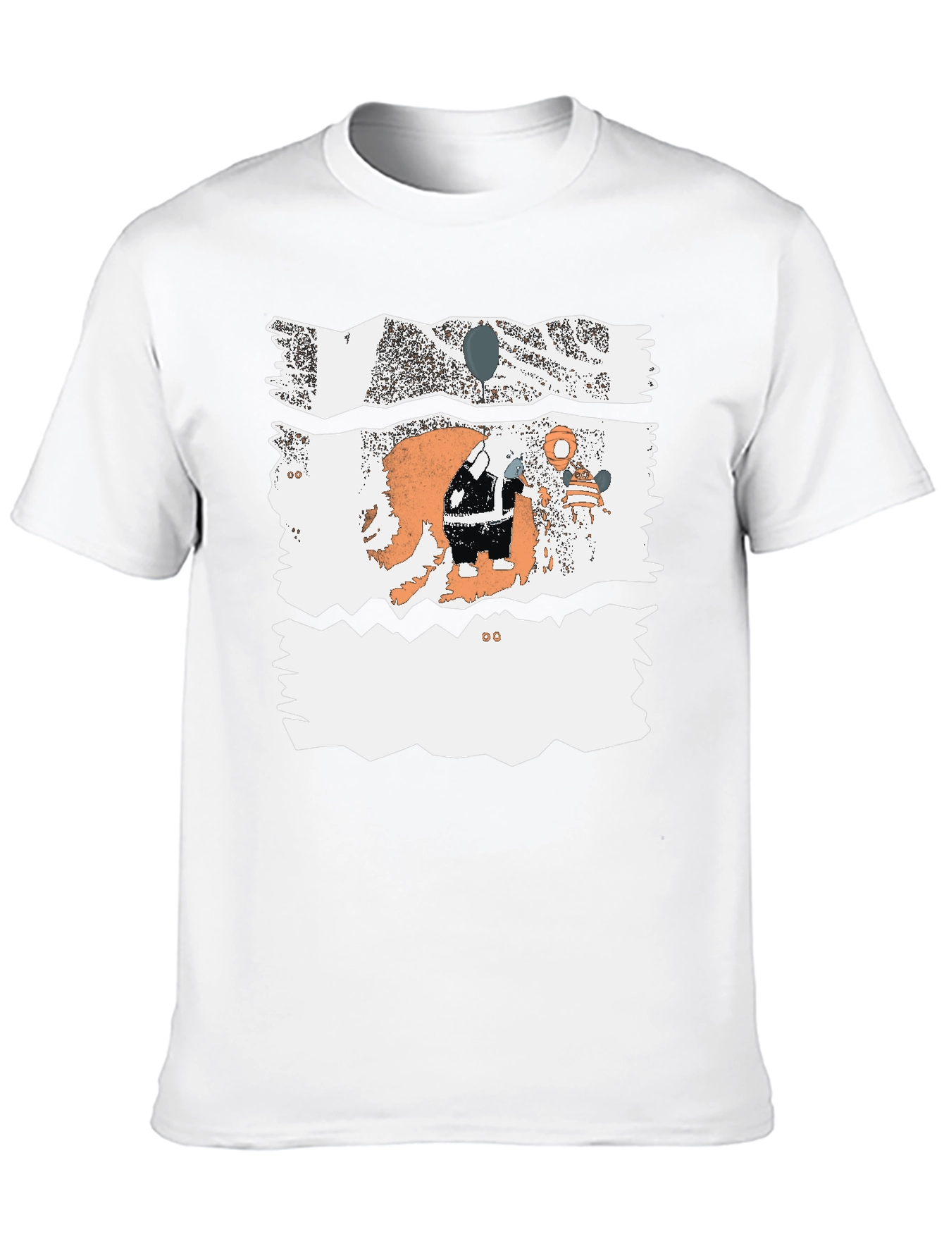 Unique Graphic Print Black Cotton Blend Casual T-Shirt