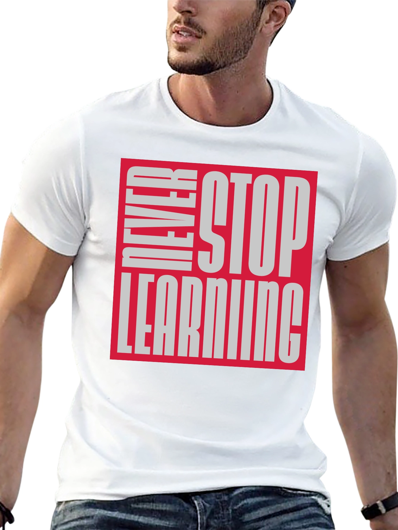 Never Stop Learning Graphic Tee - Black