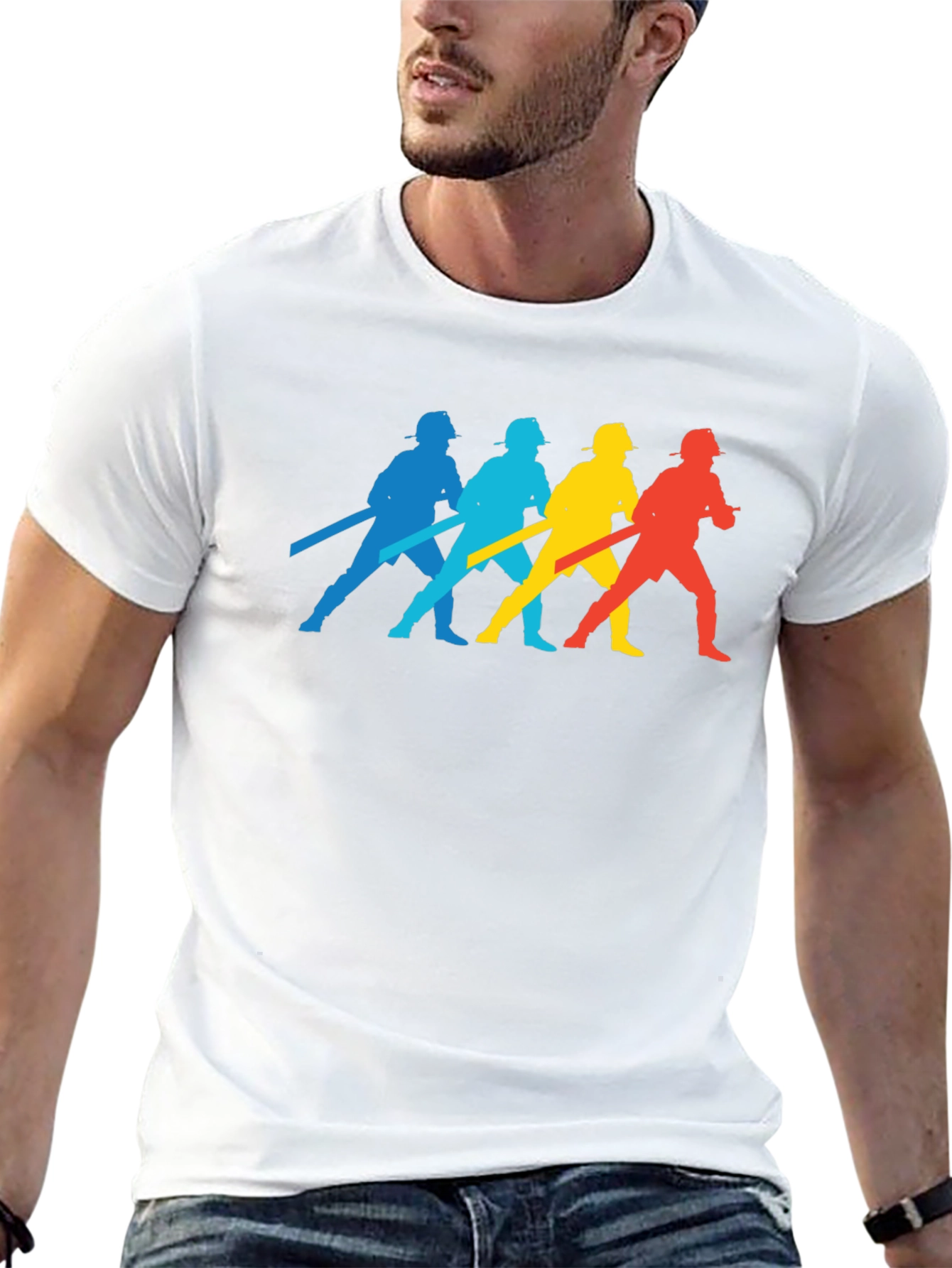 Firefighter Silhouette T-Shirt - Black
