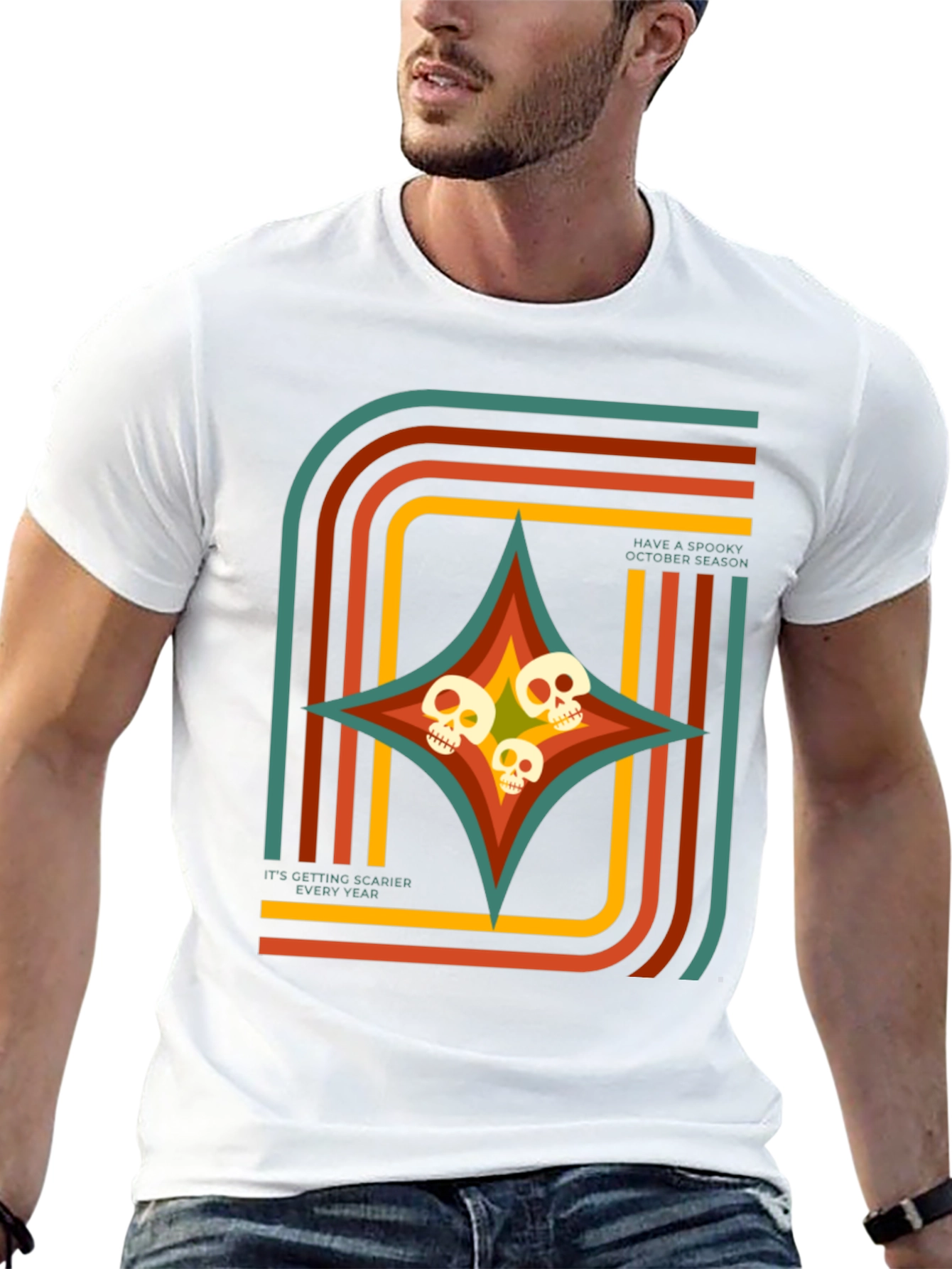Spooky Season Retro Skull T-Shirt