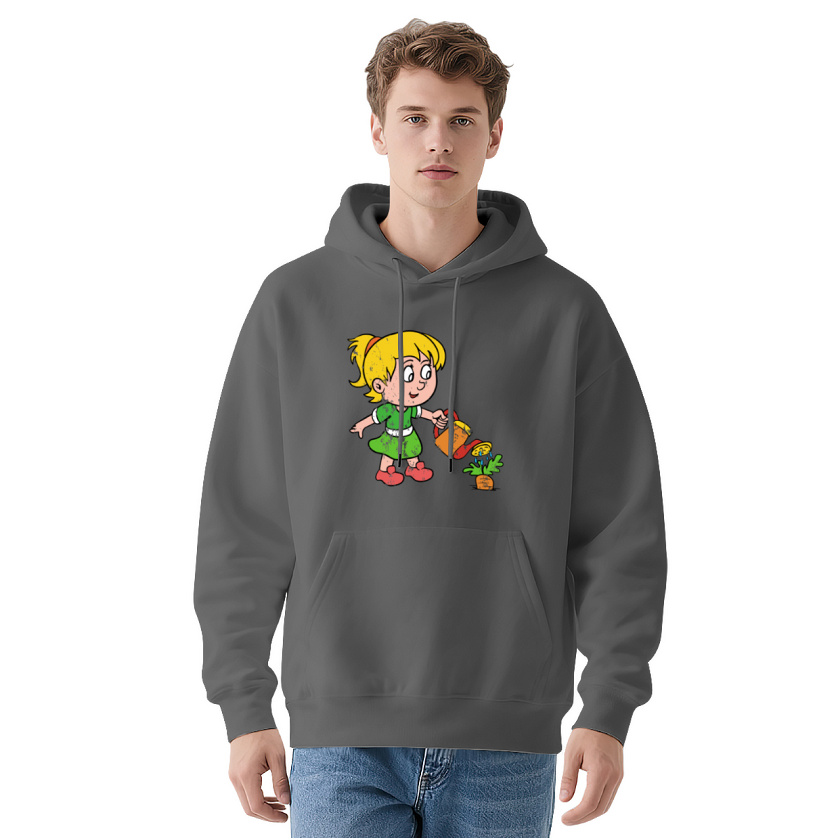 Vintage Cartoon Gardening Girl Hoodie