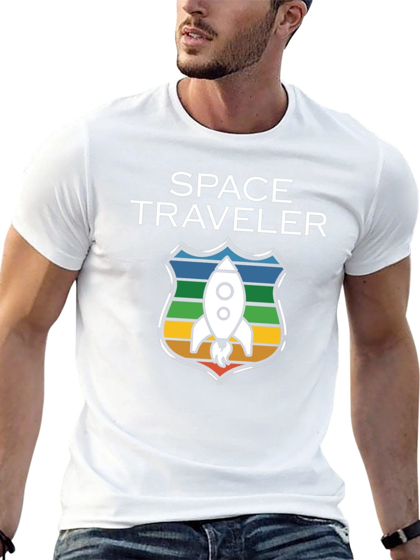 Space Traveler Graphic T-Shirt - Rocket Design