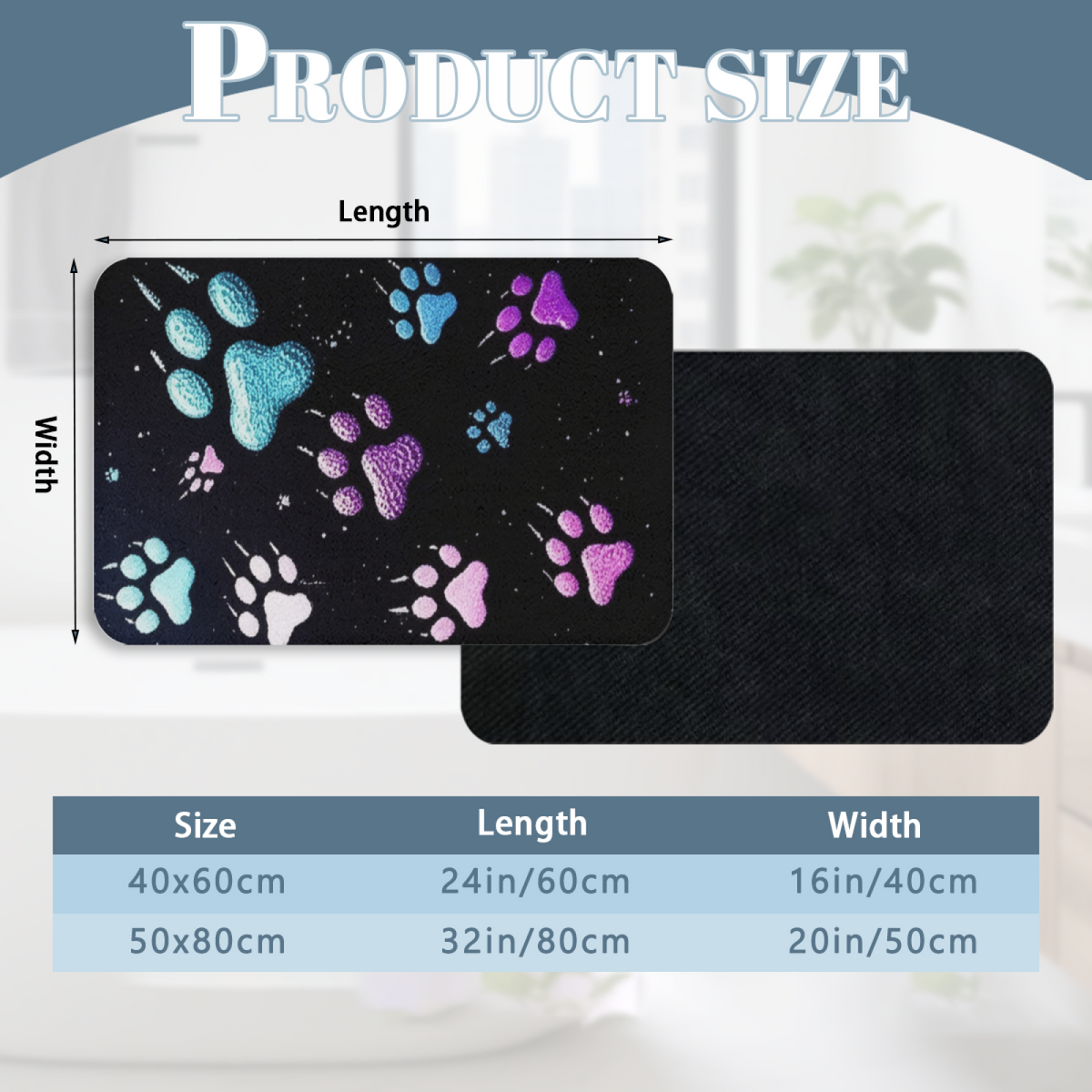 Colorful Galaxy Paw Print Diatomite Non?Slip Bath Mat