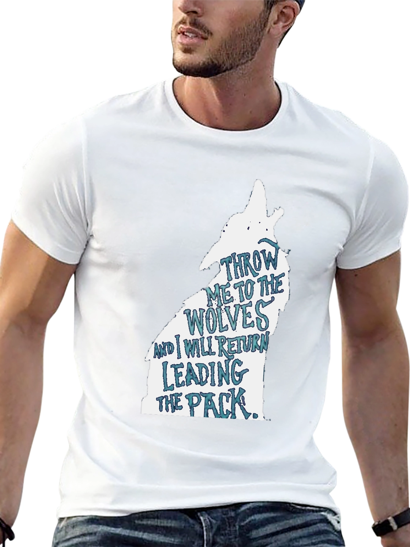 Wolf Pack Graphic Print Black T-Shirt