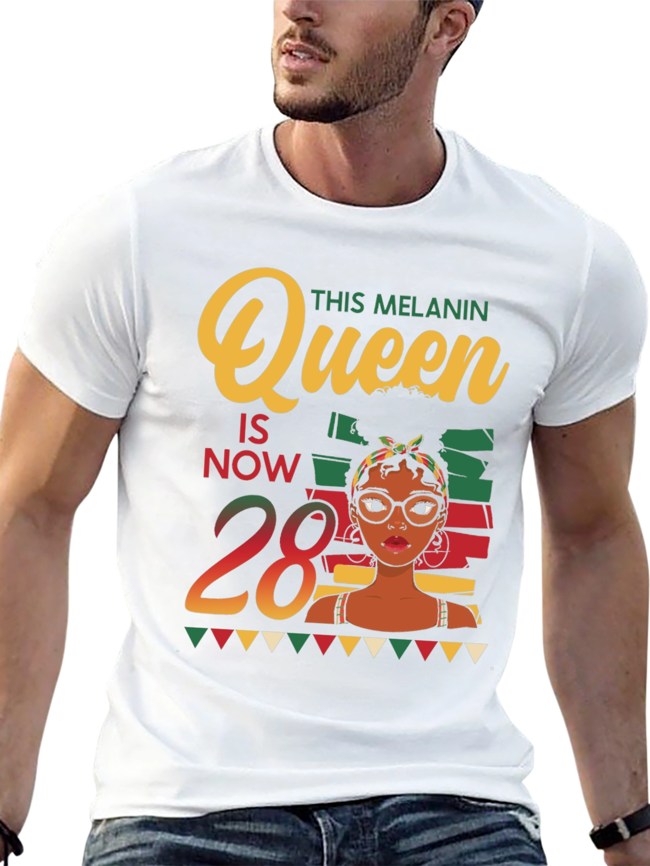 Melanin Queen 28th Birthday T-Shirt