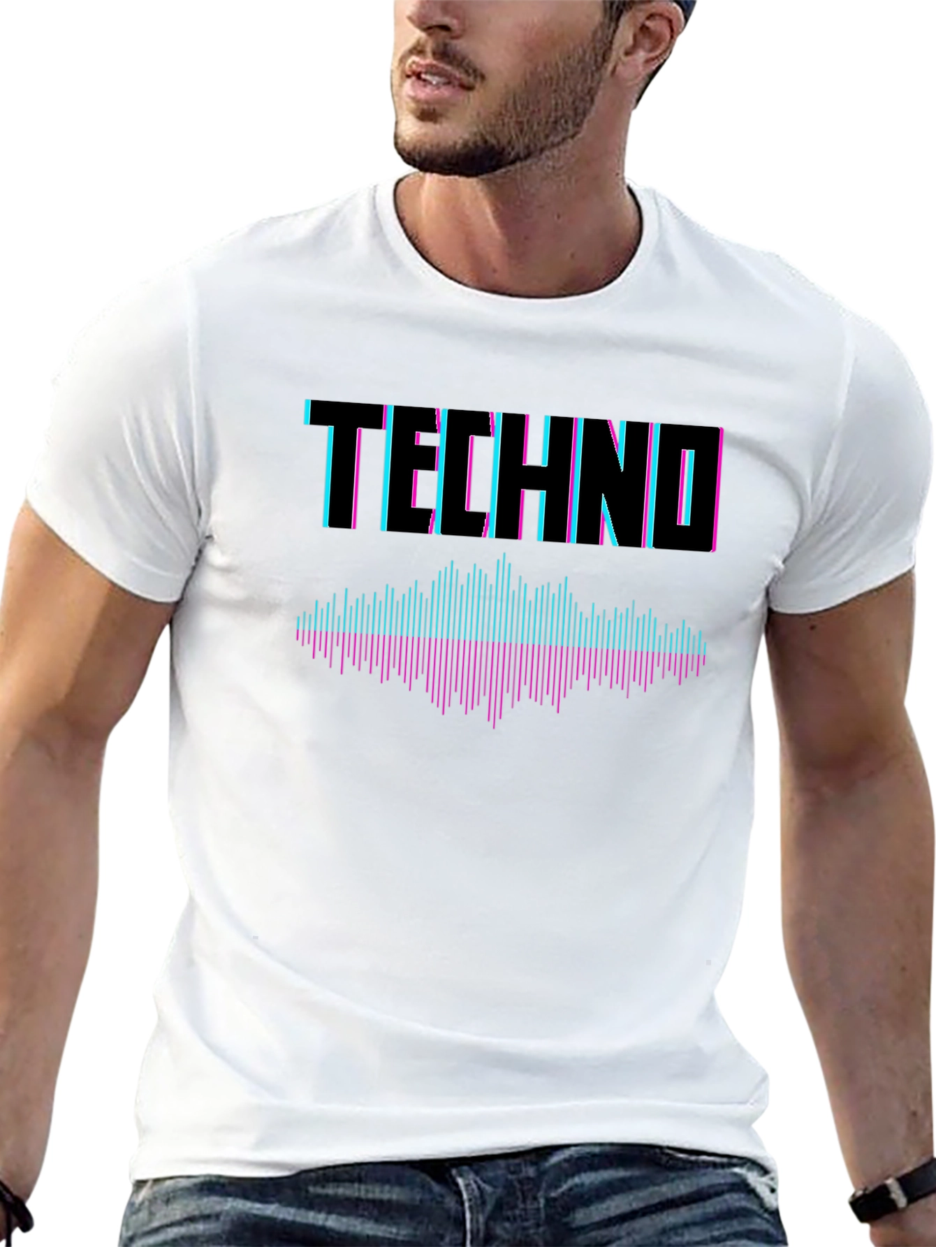 Techno Music Graphic T-Shirt - Stylish Black Tee