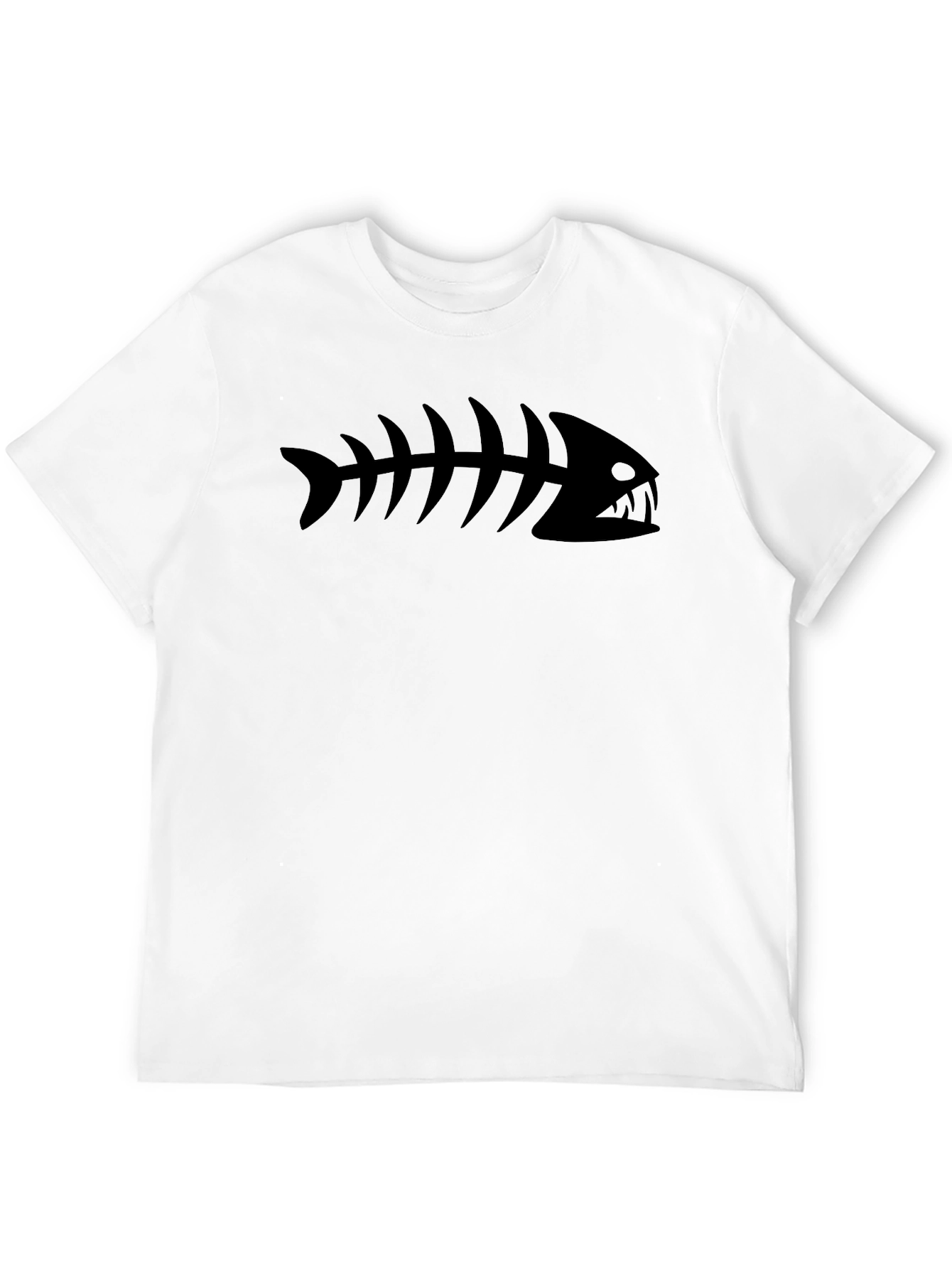 Black Fish Skeleton Graphic T-Shirt