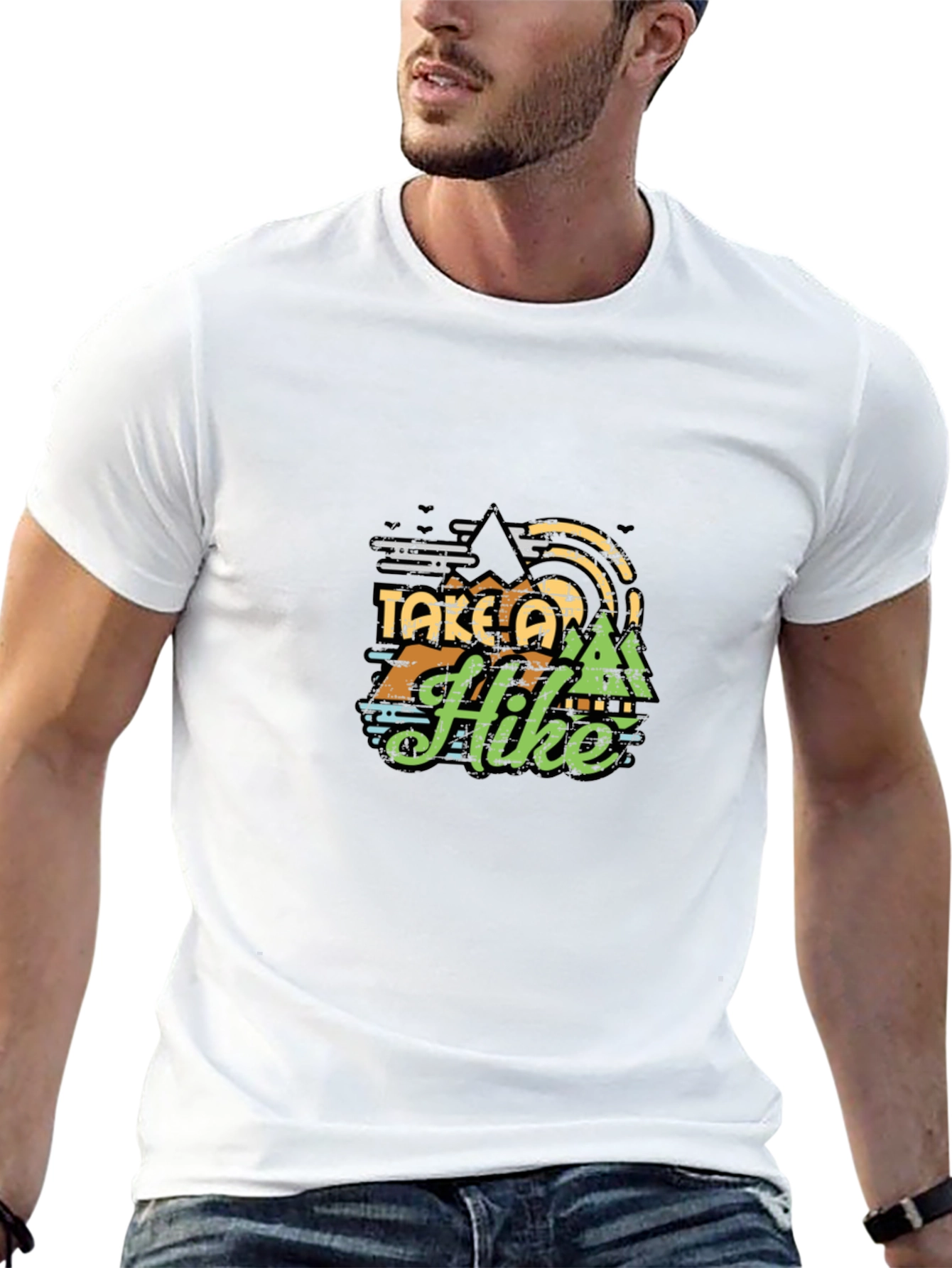 Take a Hike Graphic Tee - Black Cotton T-Shirt