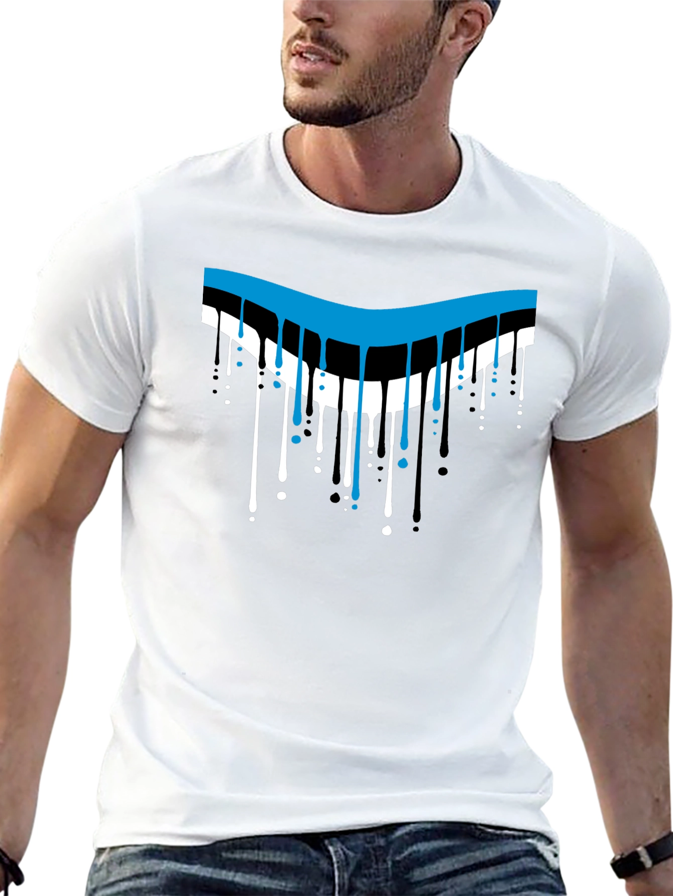 Dripping Style Graphic T-Shirt - Cool Design