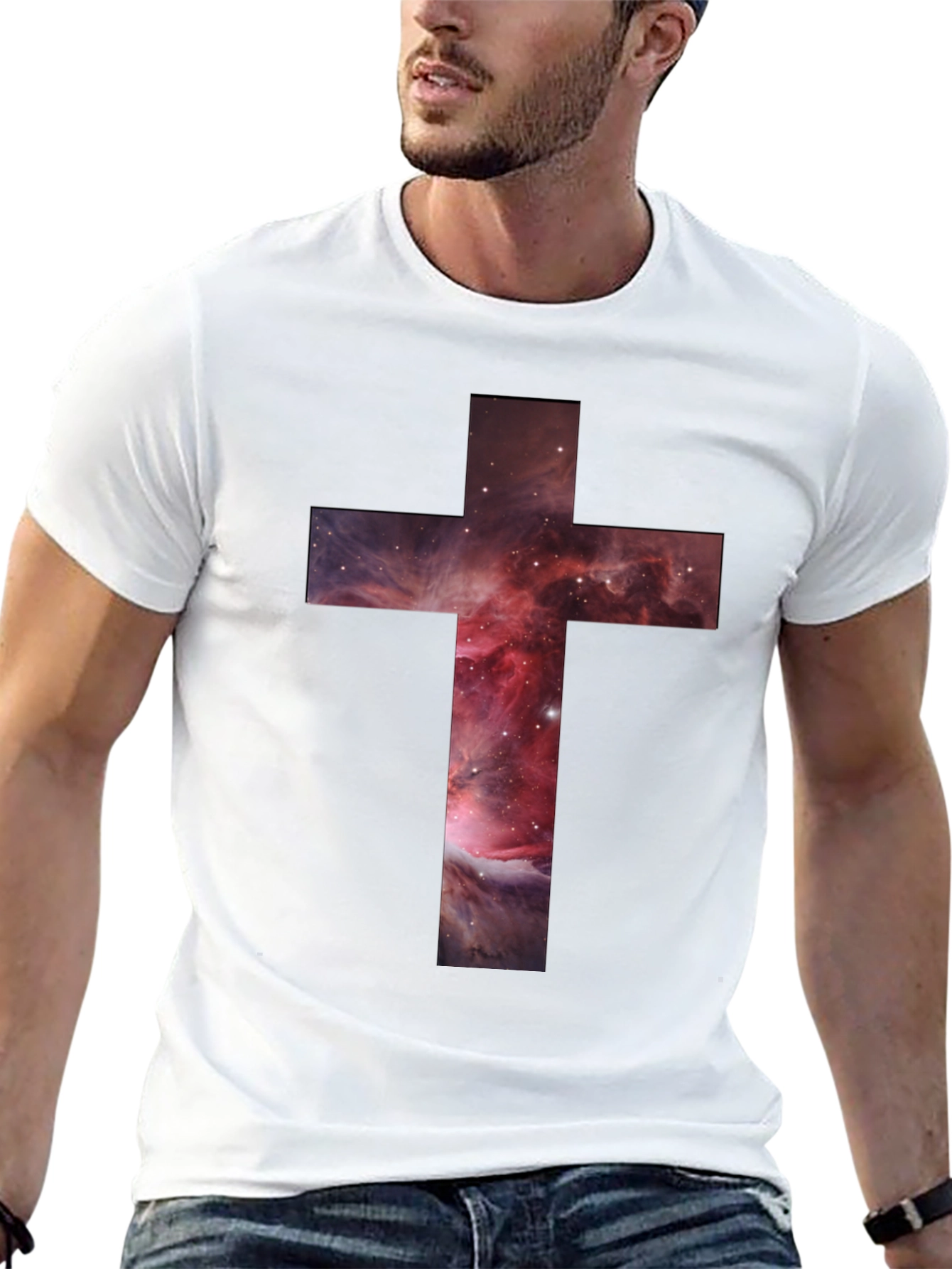 Nebula Cross Graphic Tee - Stylish Christian Apparel