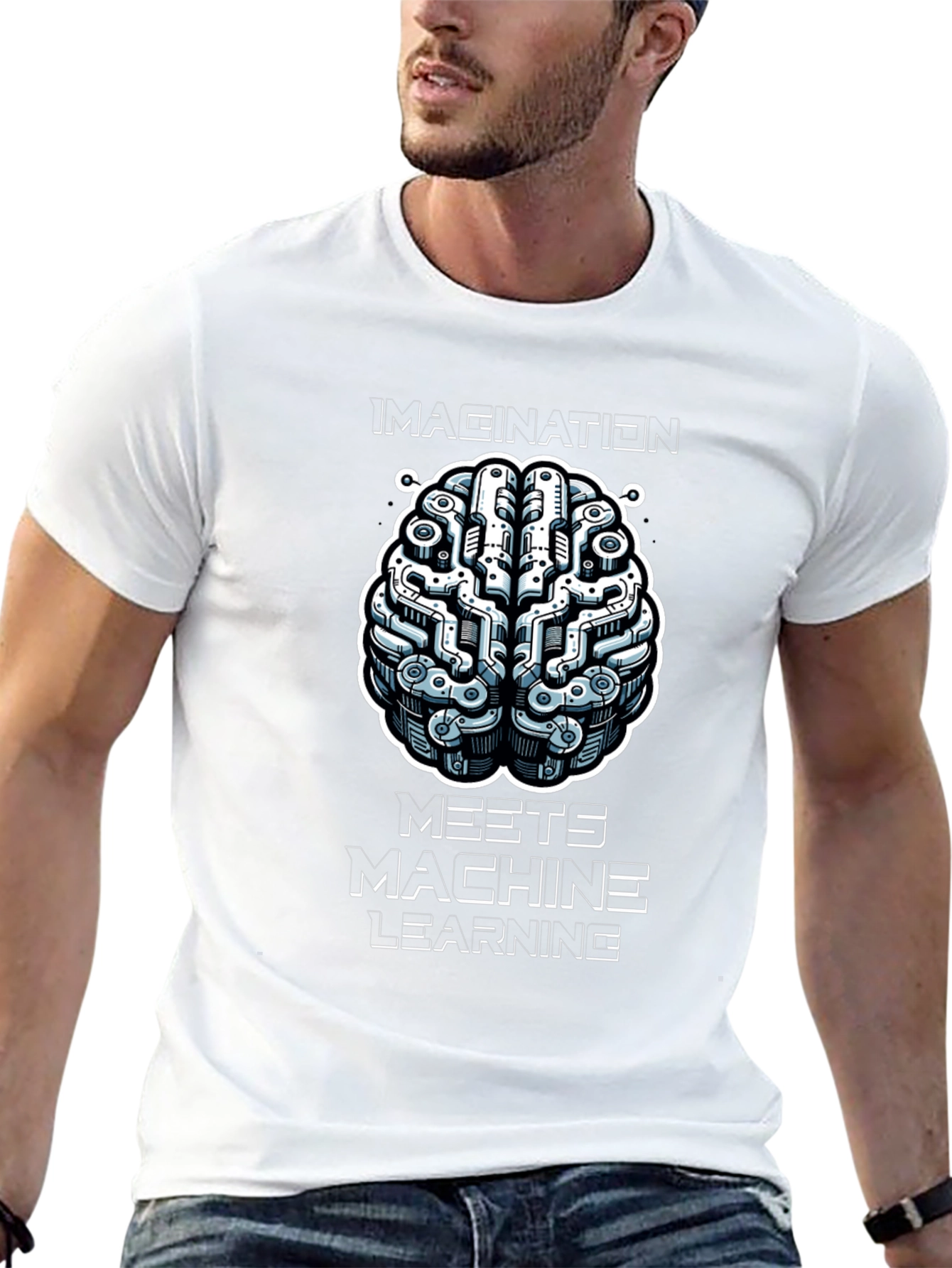 Imagination Meets Machine Learning Black Graphic Tee