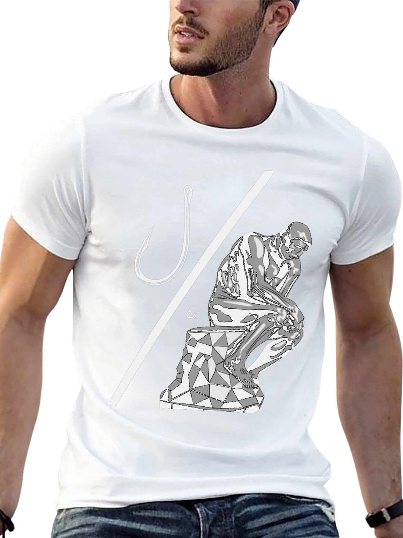 Philosophical Fishing T-Shirt - Hooked on Thinking