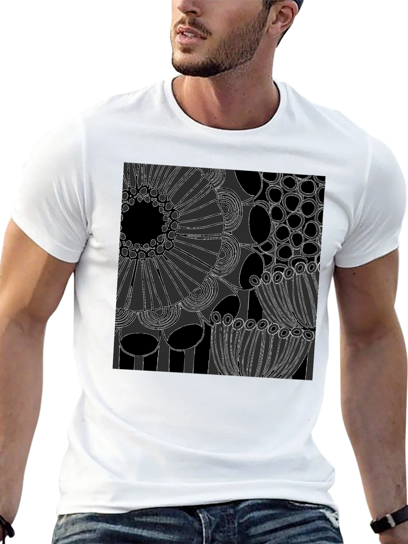 Abstract Art Graphic Tee - Modern Black T-Shirt