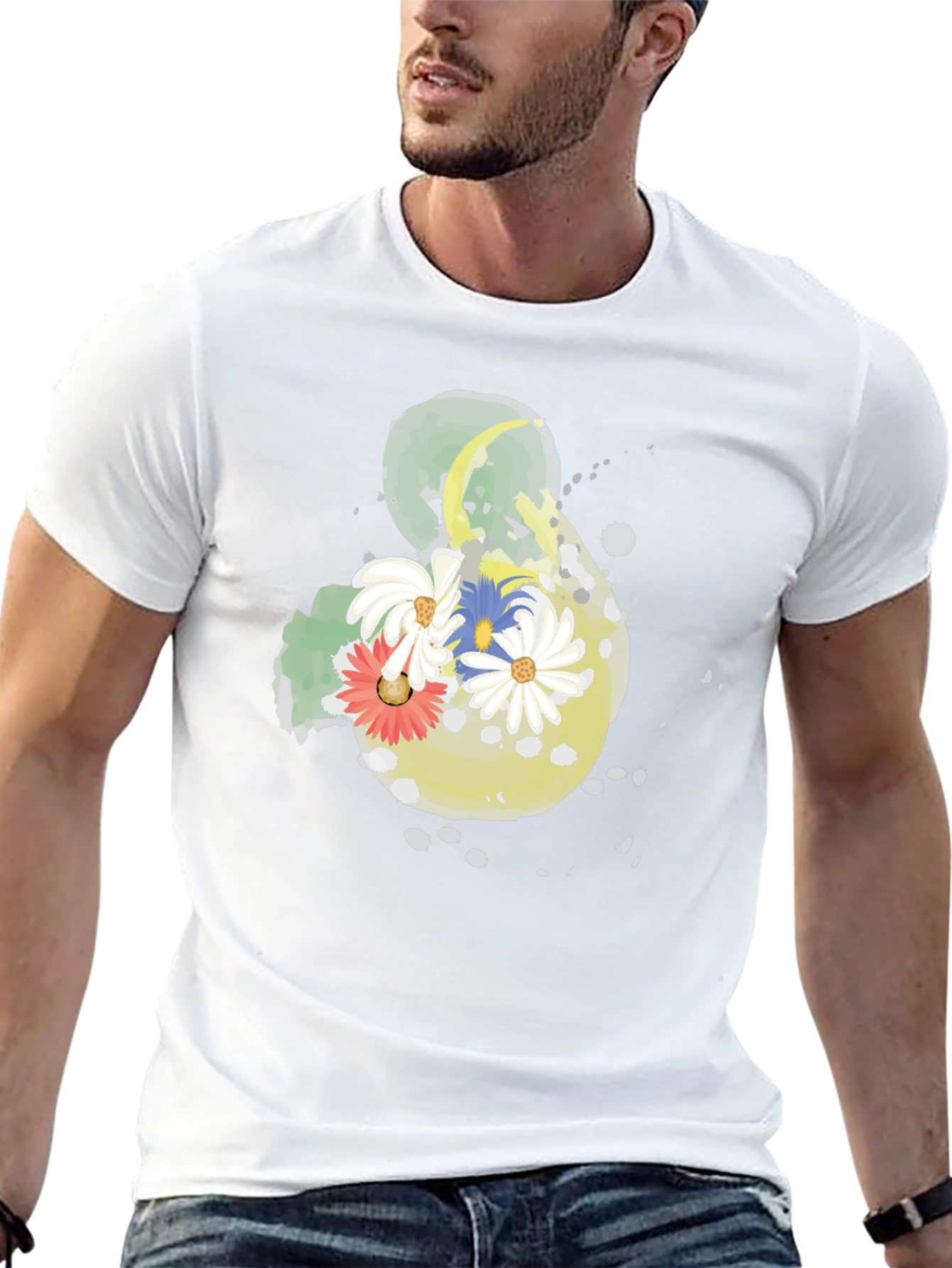 Floral Ampersand T-Shirt - Black Casual Tee