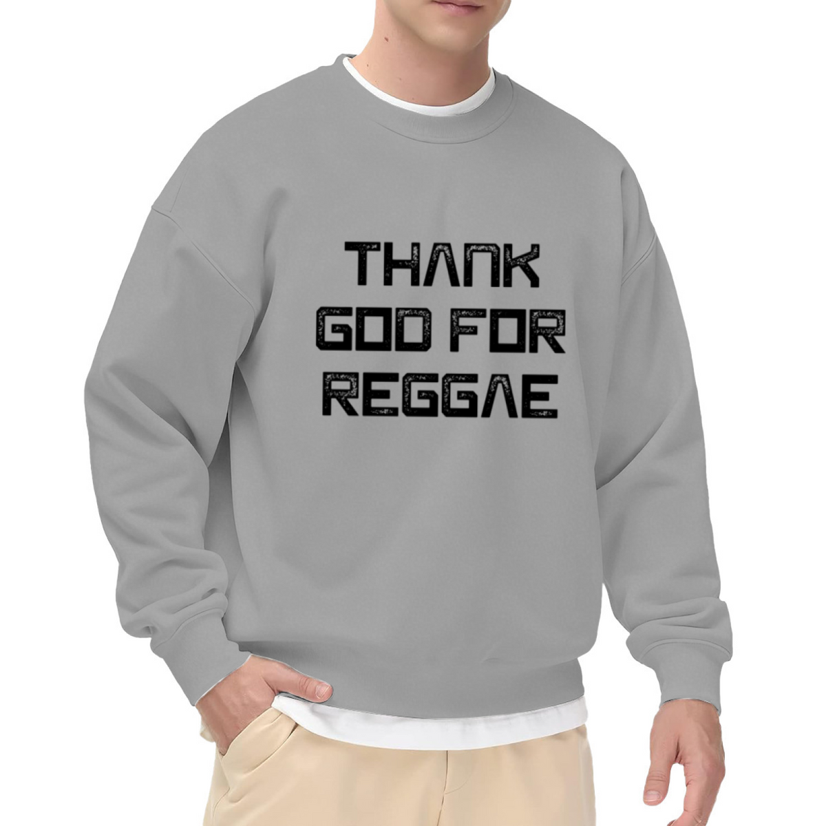 Thank God For Reggae Crewneck Sweatshirt - Music Lover Rasta Bob Marley Pullover