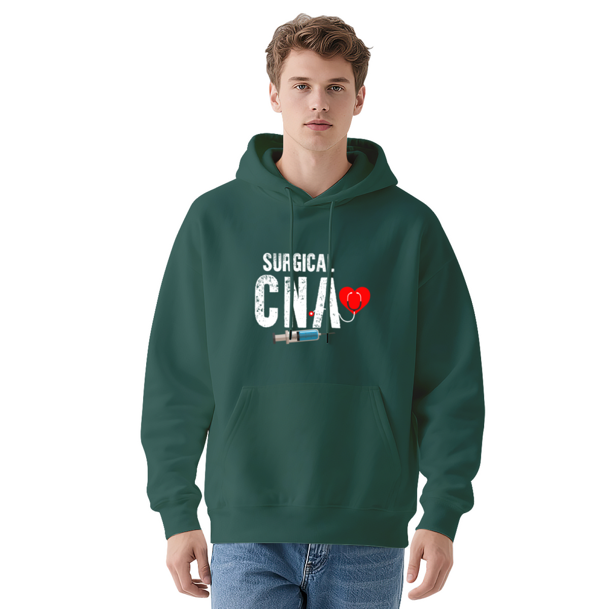 Surgical CNA Heart Stethoscope Syringe Hoodie