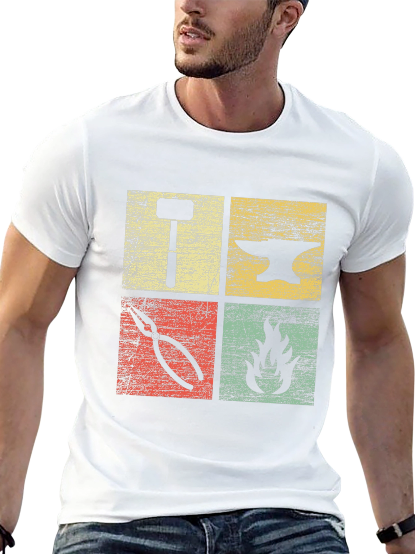 Blacksmith Forge T-Shirt | Hammer Anvil Fire Tongs