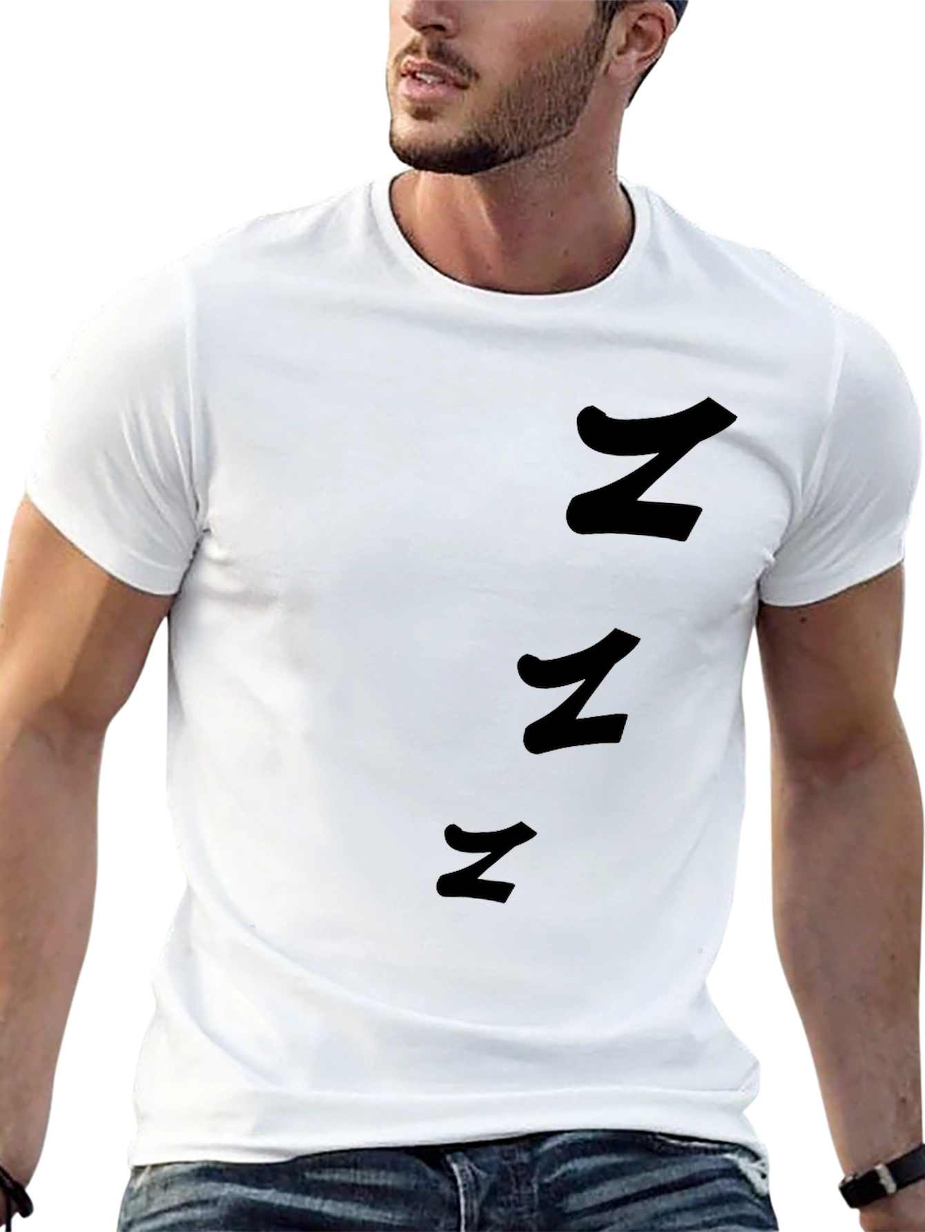 Mens Black T-Shirt with Abstract Z Design