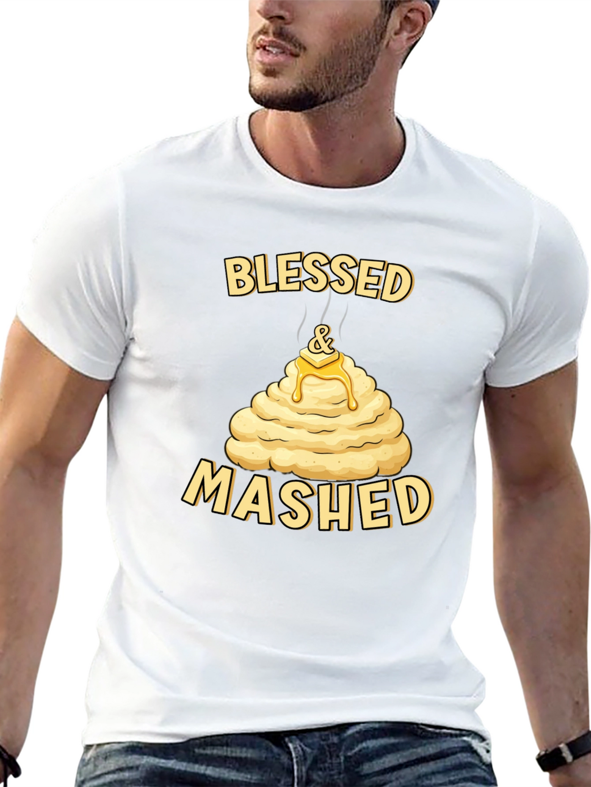 Blessed and Mashed T-Shirt Funny Thanksgiving Tee
