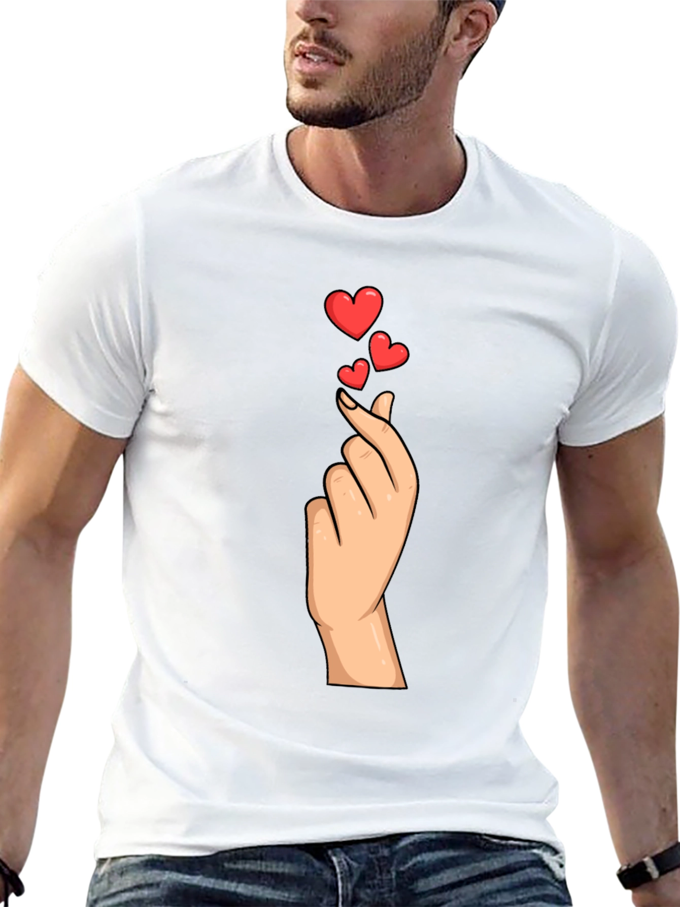 Heart Gesture Graphic Tee - Express Your Love!