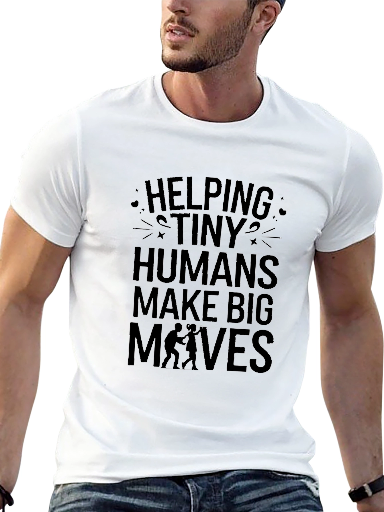 Helping Tiny Humans Tee - Black Graphic T-Shirt