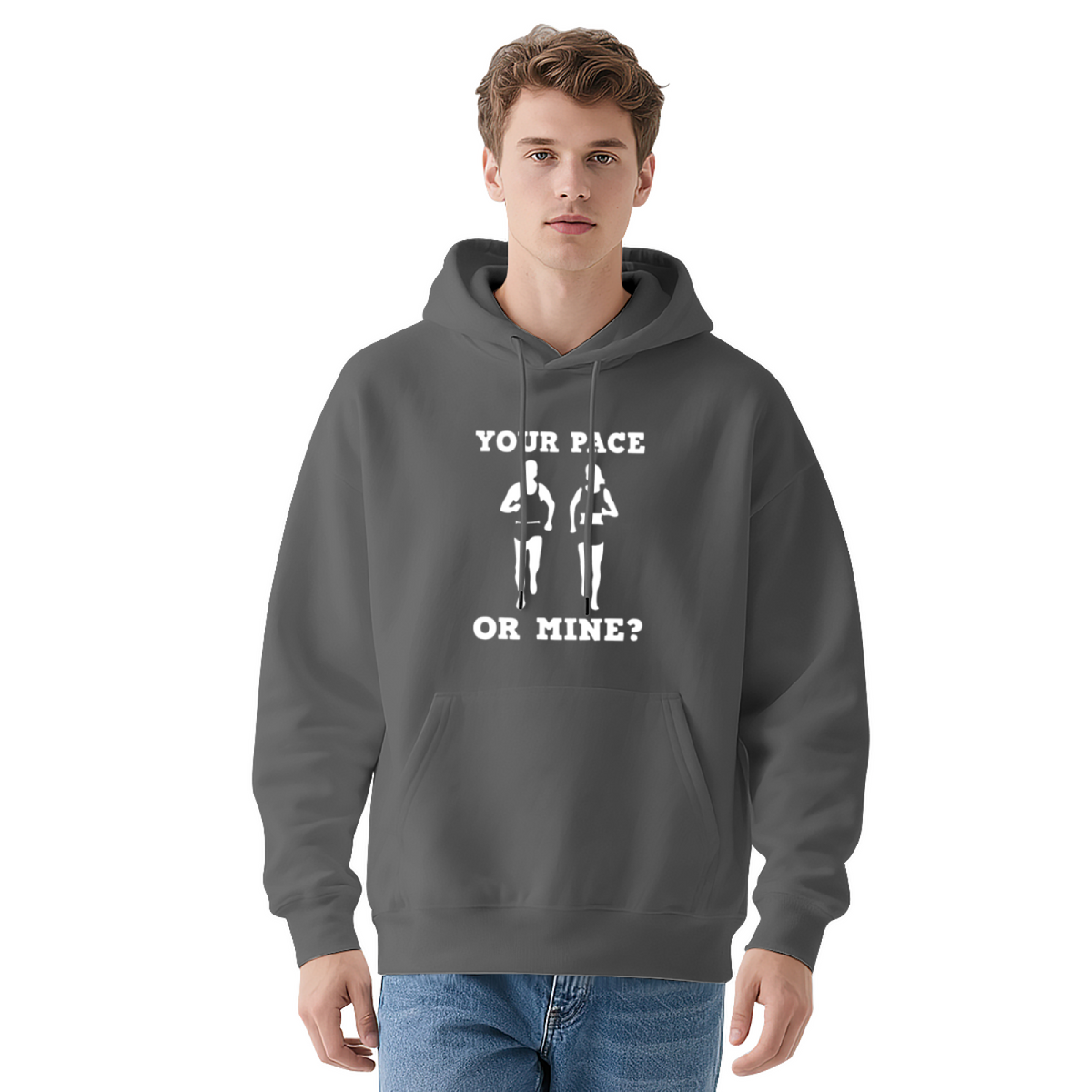 Your Pace Or Mine?' Funny Runner Hoodie