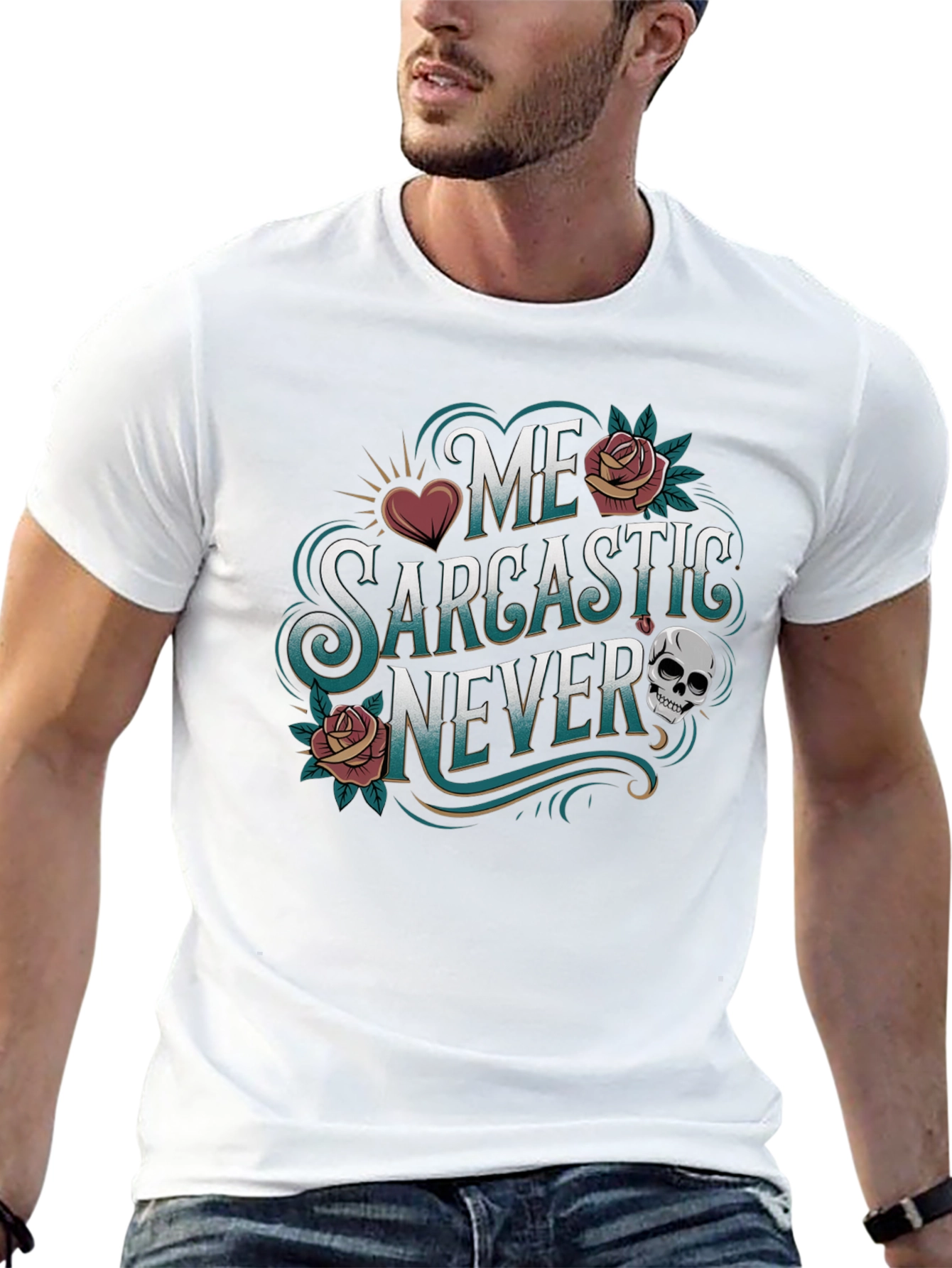 Sarcastic Never Graphic Tee - Funny Statement T-Shirt